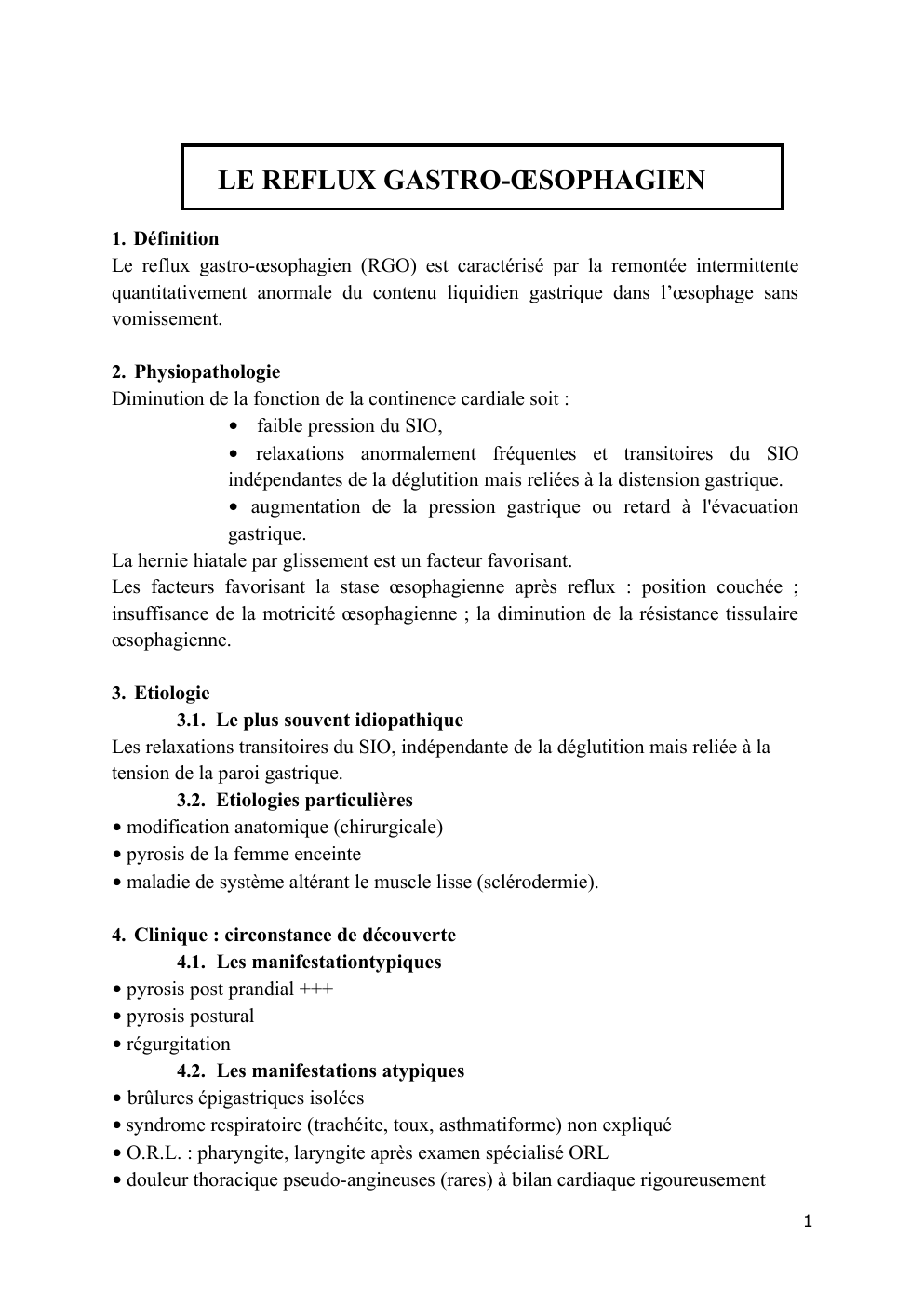 Prévisualisation du document LE REFLUX GASTRO-ŒSOPHAGIEN
