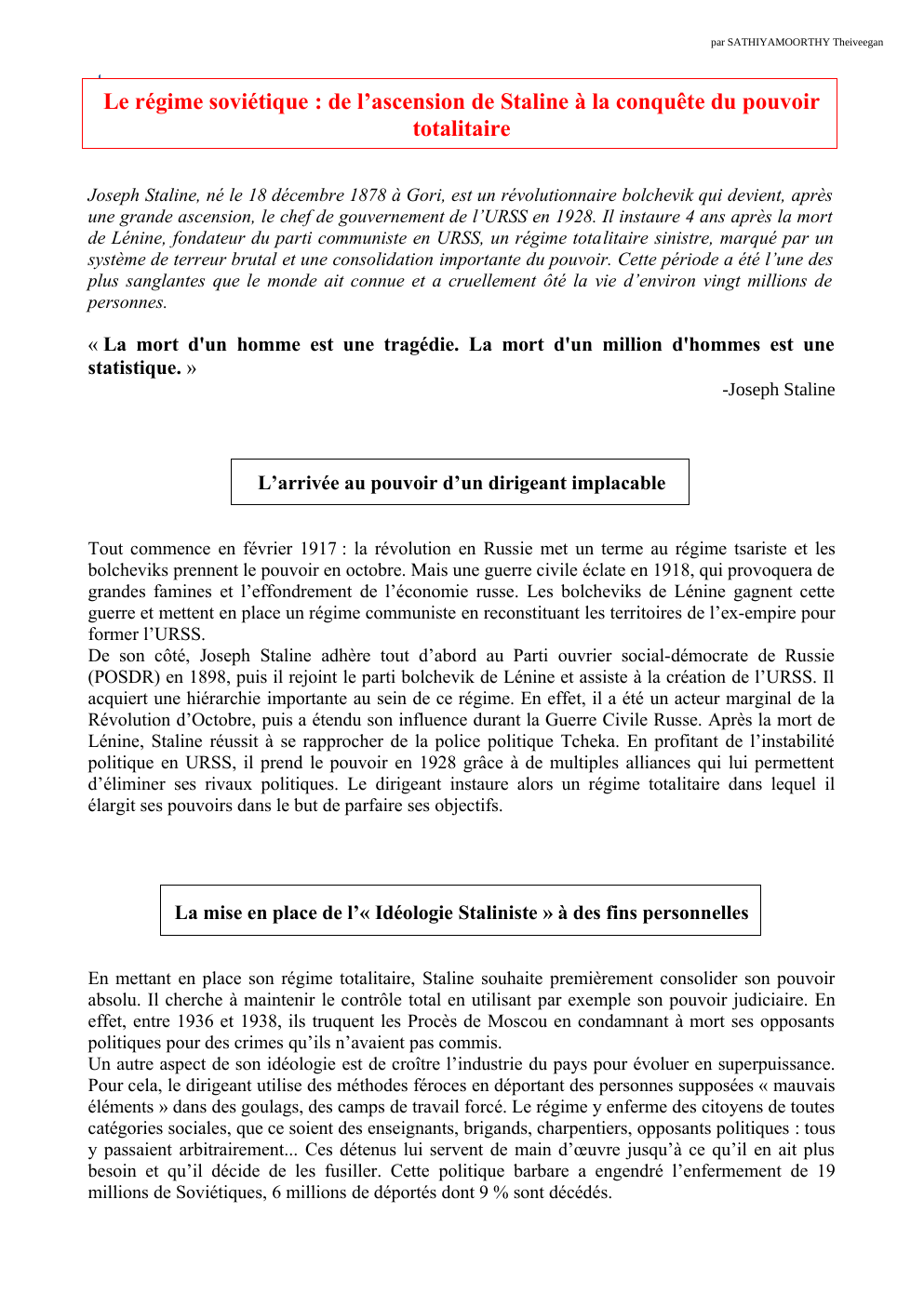 Prévisualisation du document le régime soviétique et l'ascension de Staline