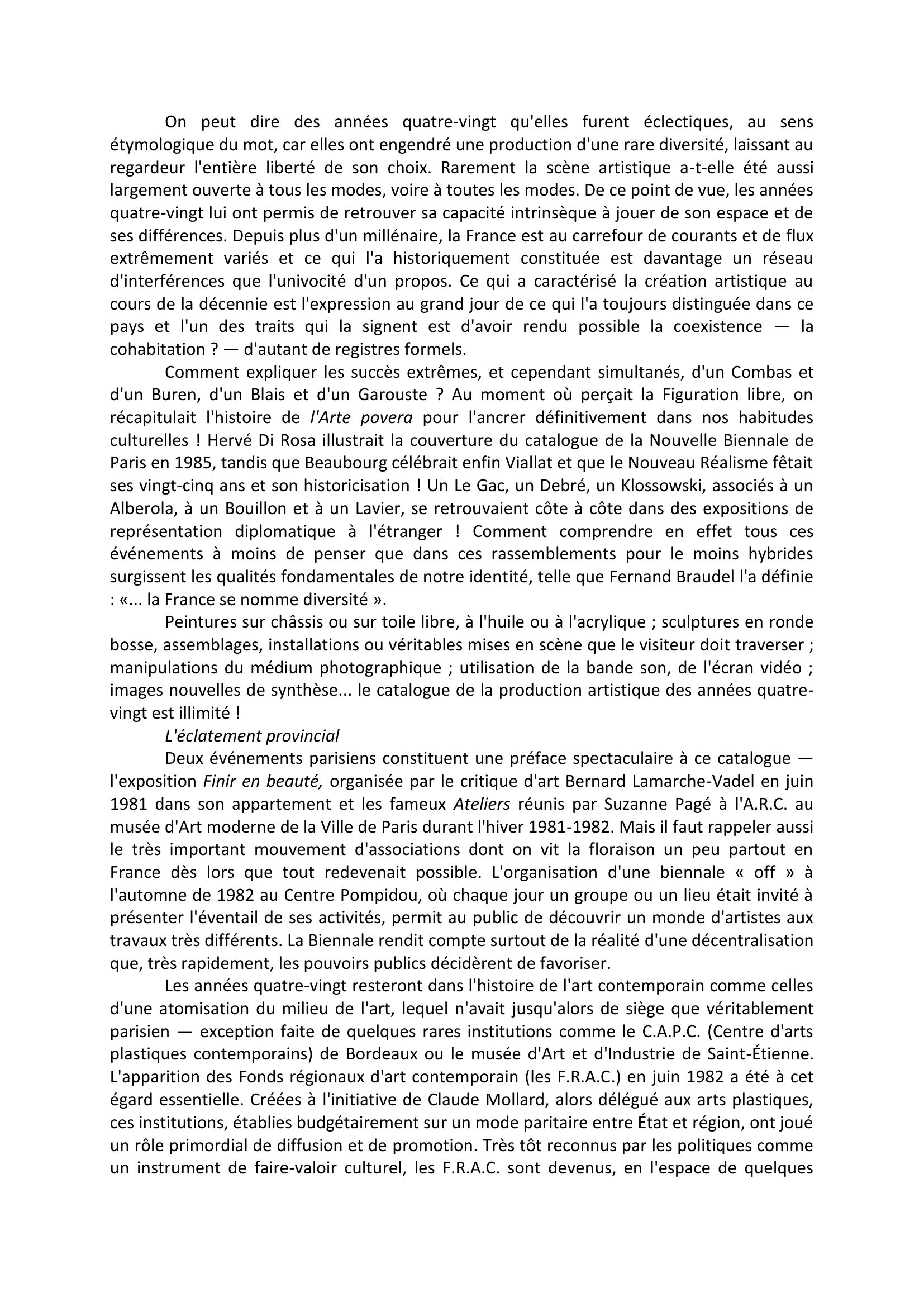 Prévisualisation du document Le renouveau du paysage artistique français à la fin des années   quatre-vingt