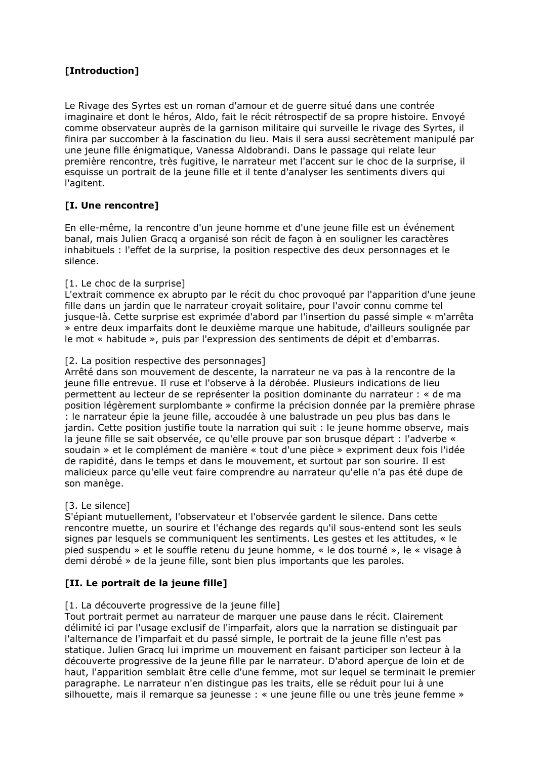 Prévisualisation du document Le Rivage des Syrtes - Julien Gracq. Commentaire