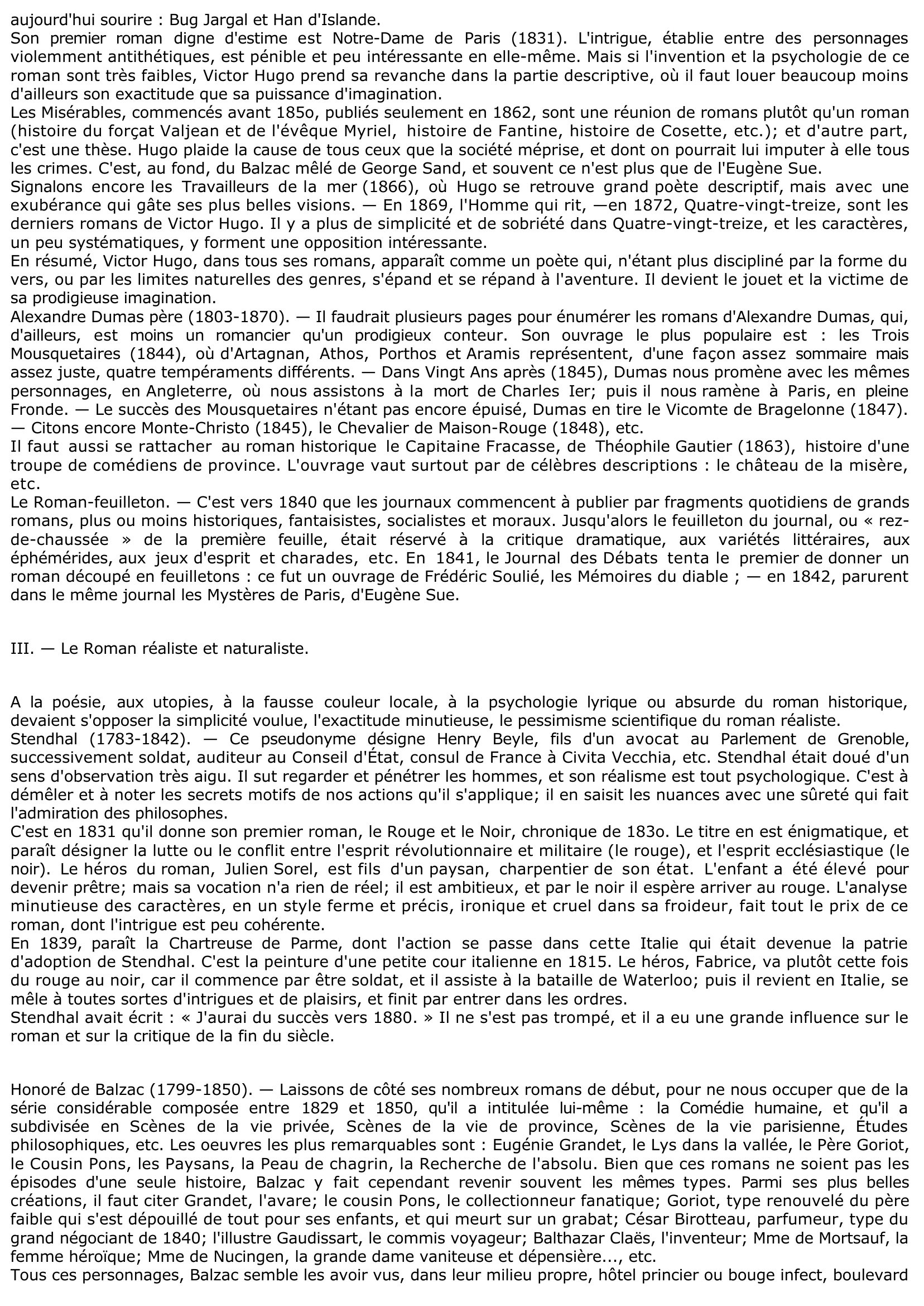 Prévisualisation du document LE ROMAN AU DIX-NEUVIÈME SIÈCLE