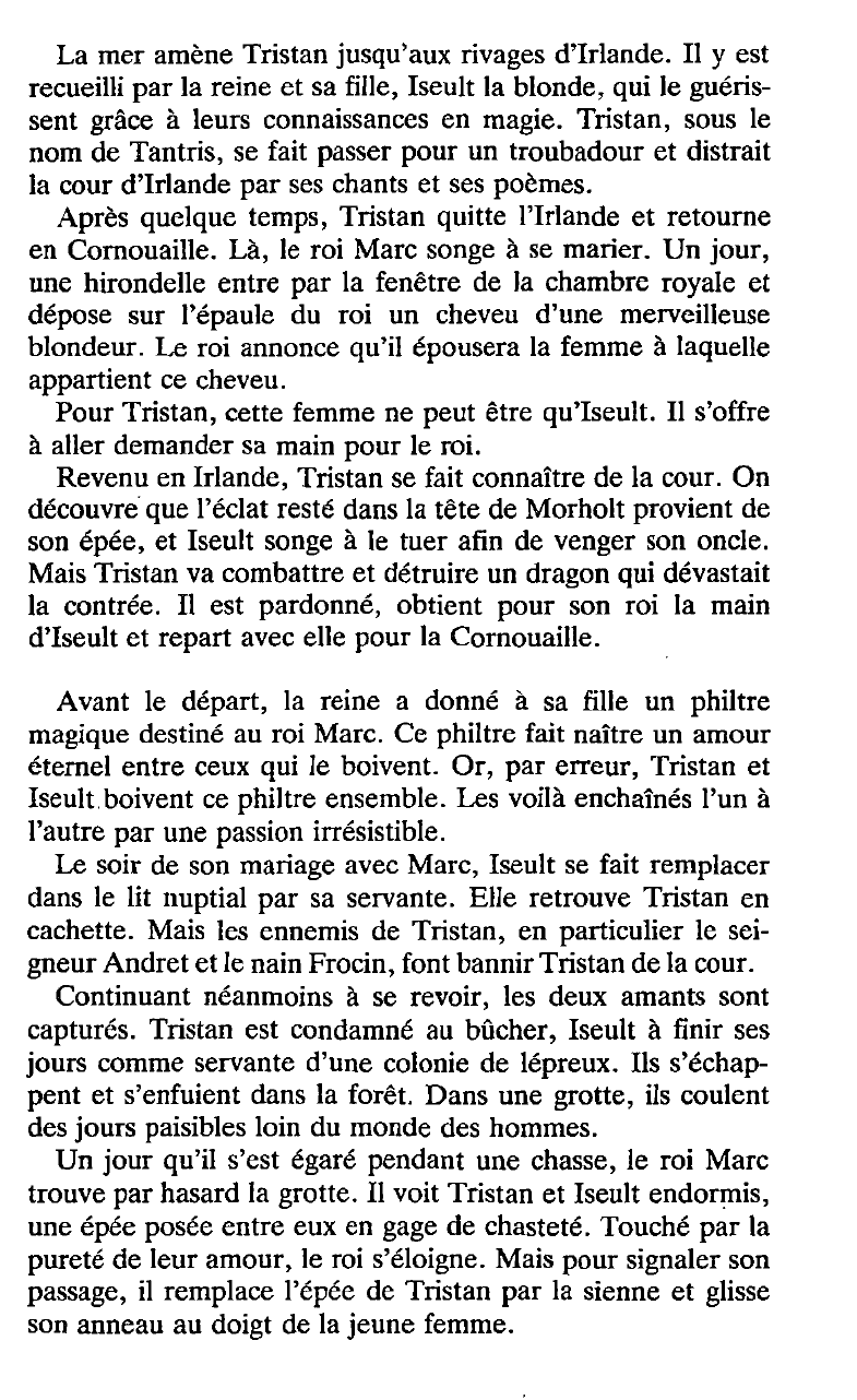 Prévisualisation du document Le Roman de Tristan et Iseut (Fiche de lecture)