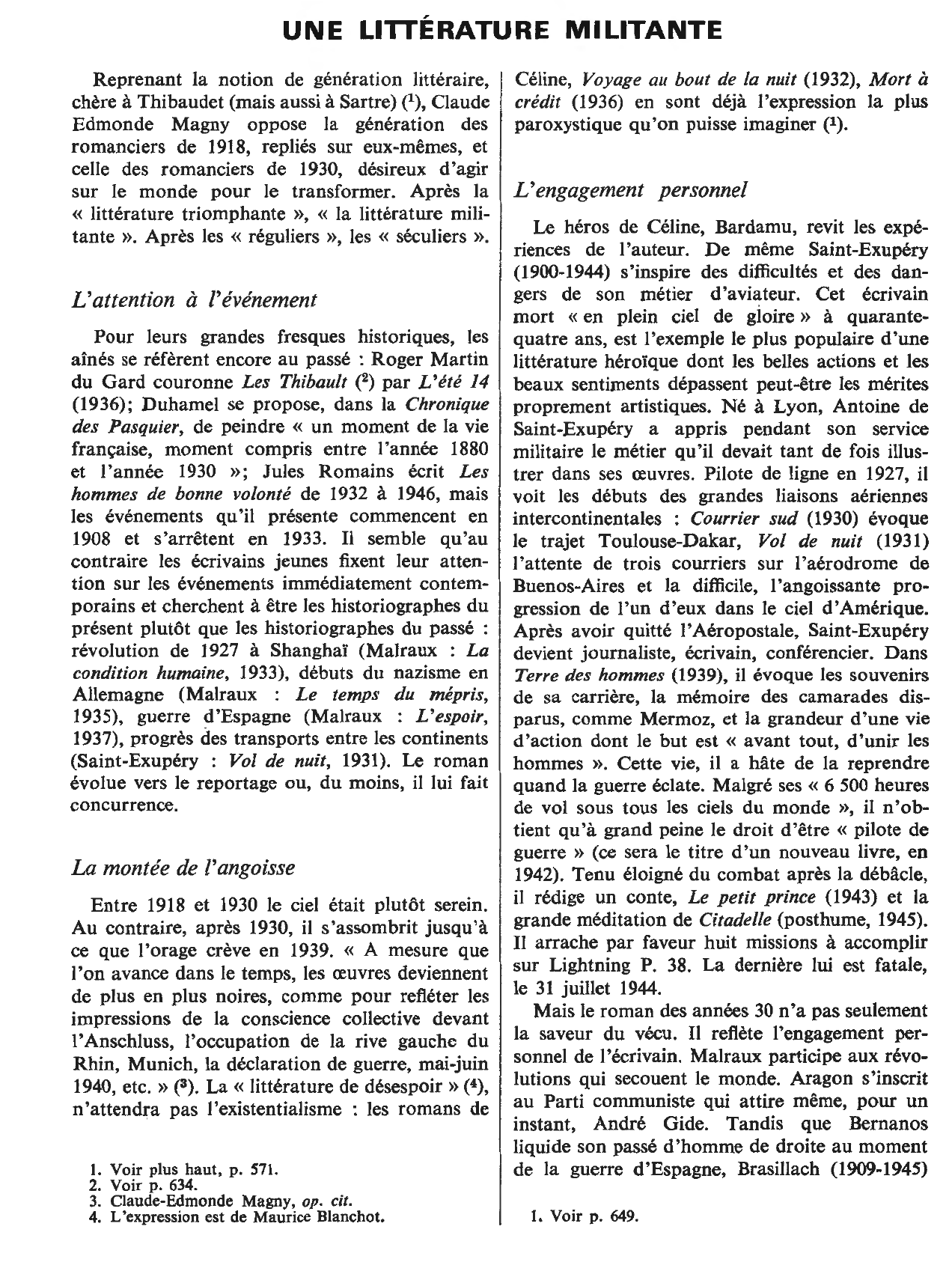Prévisualisation du document LE ROMAN DES «ANNÉES TRENTE»
