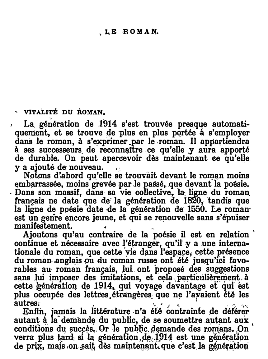 Prévisualisation du document LE ROMAN EN 1914