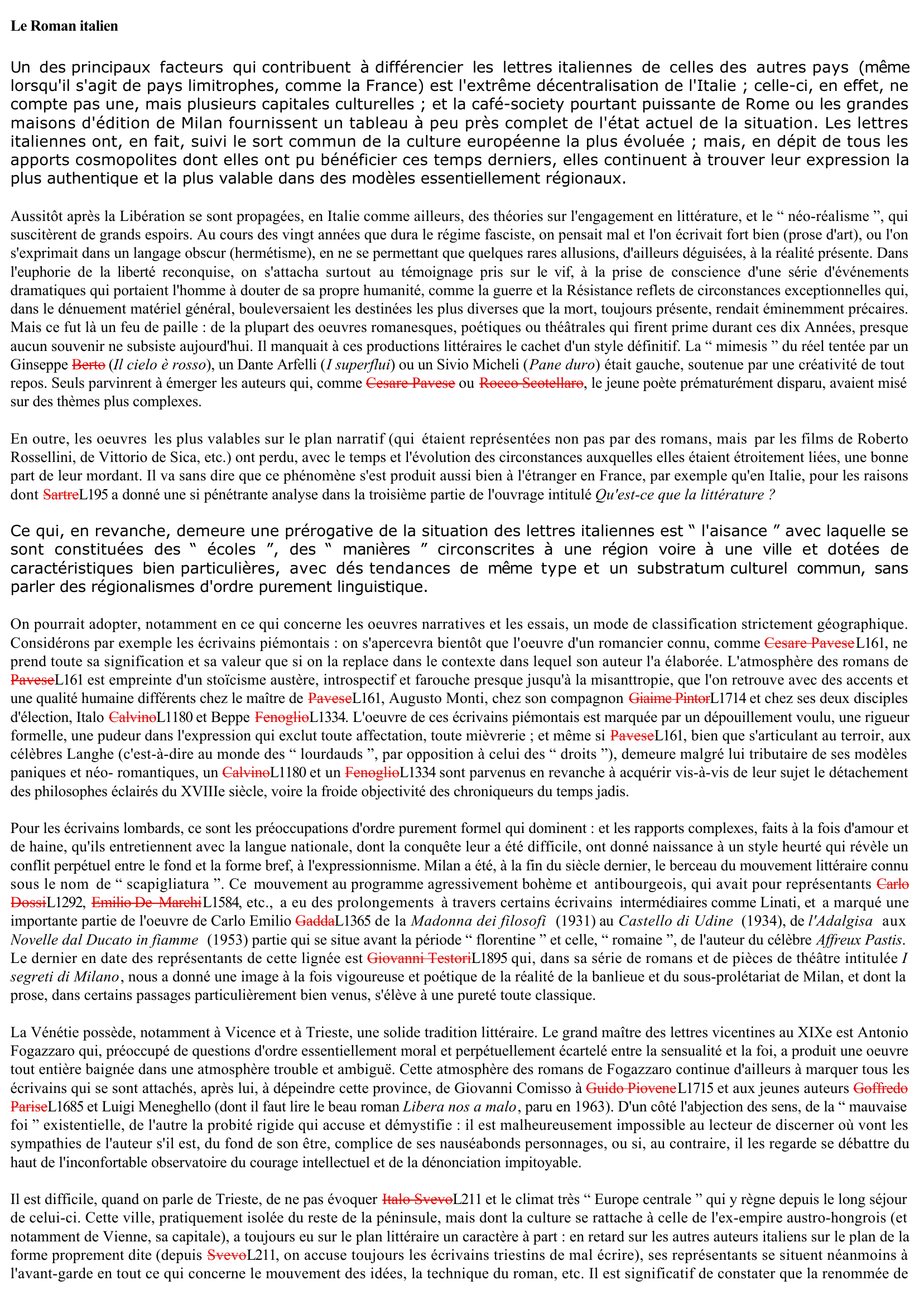 Prévisualisation du document Le Roman italien