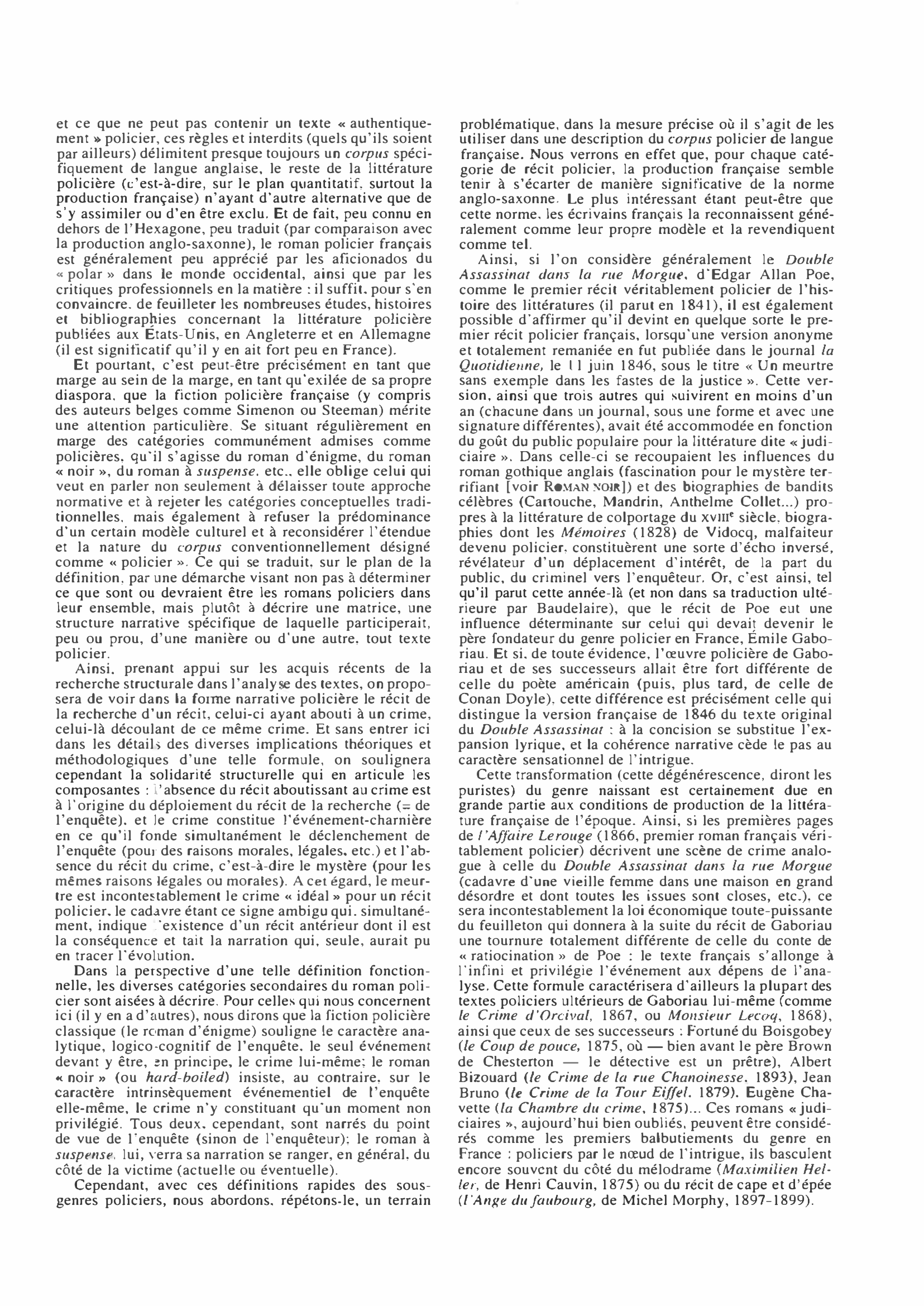 Prévisualisation du document LE ROMAN POLICIER (Histoire de la littérature)