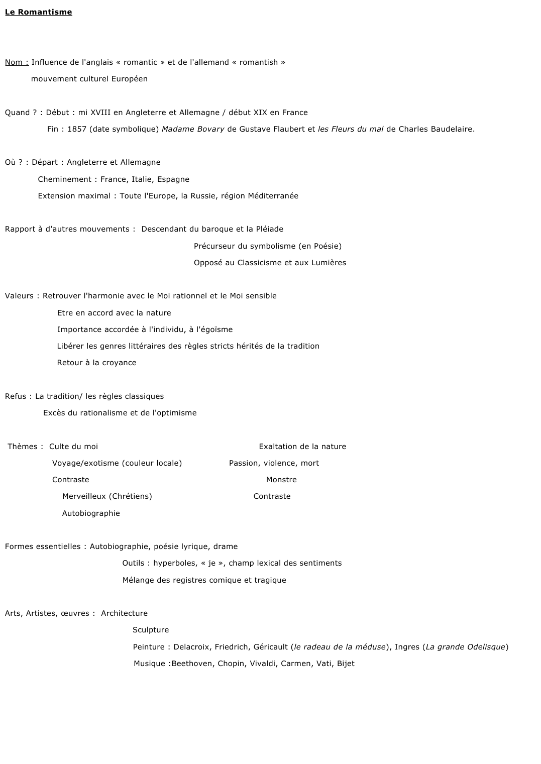 Prévisualisation du document Le Romantisme