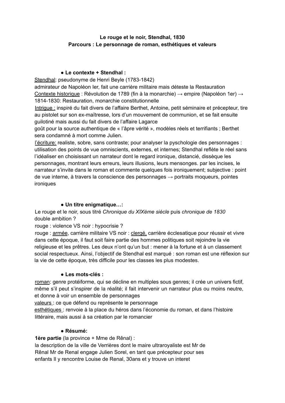Prévisualisation du document Le rouge et le noir, Stendhal