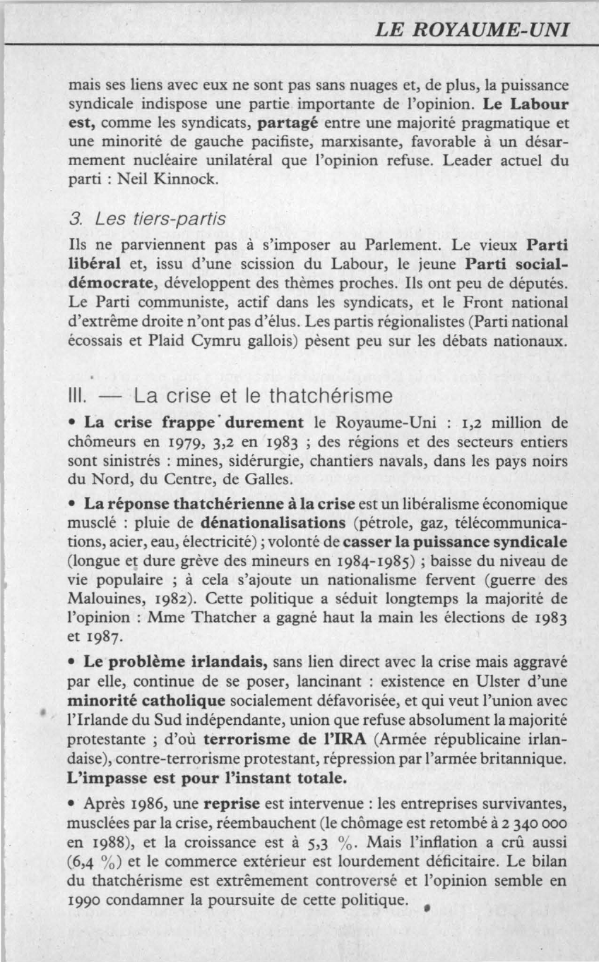 Prévisualisation du document LE ROYAUME-UNI          LA MONARCHIE PARLEMENTAIRE ANGLAISE