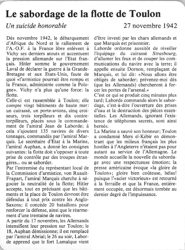 Prévisualisation du document Le sabordage de la flotte de ToulonUn suicide honorable.