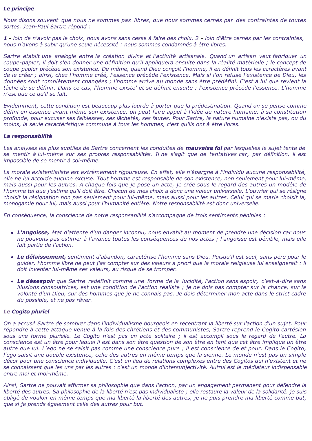 Prévisualisation du document Le sartrisme