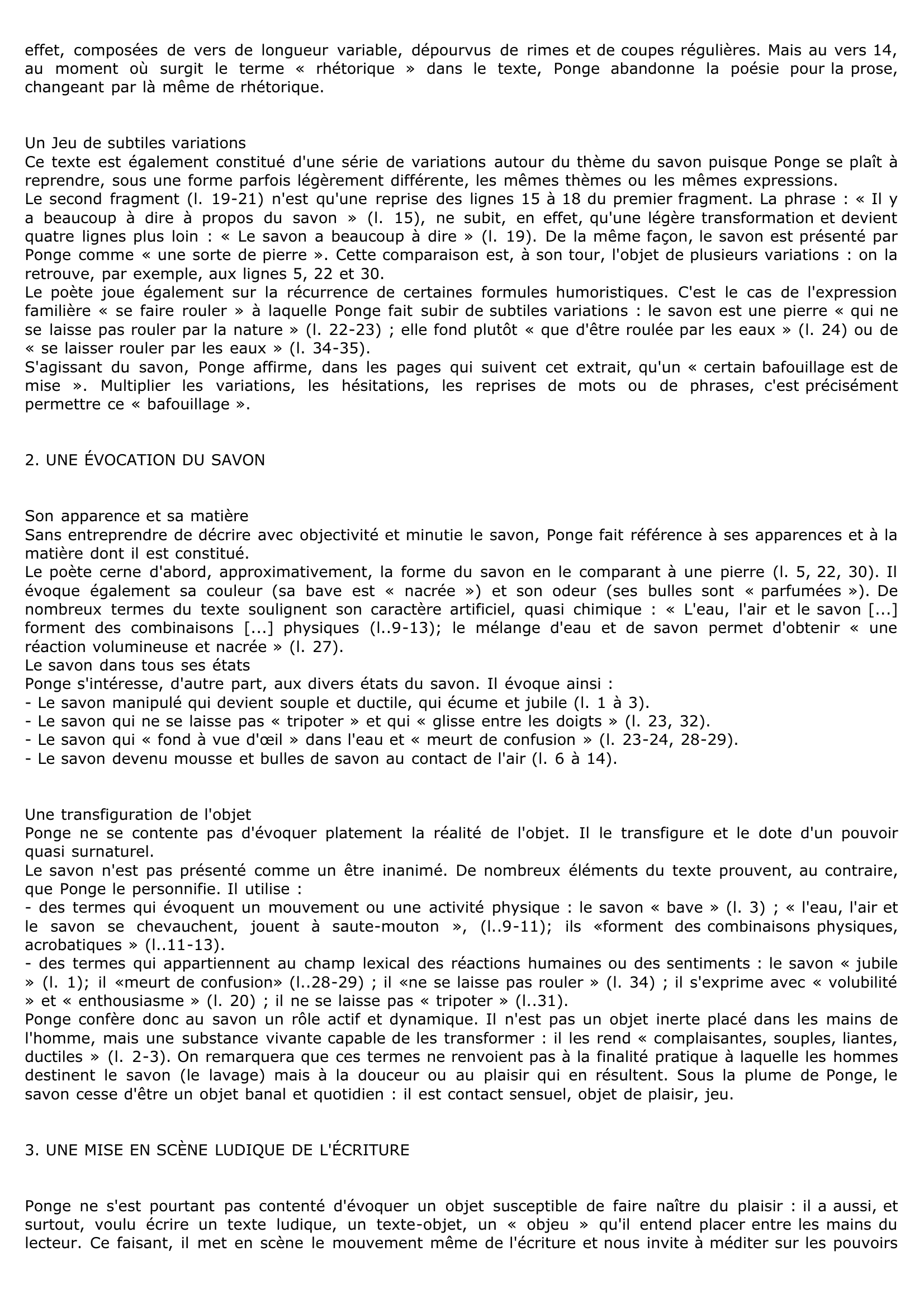 Prévisualisation du document Le Savon de Ponge (lecture analytique)