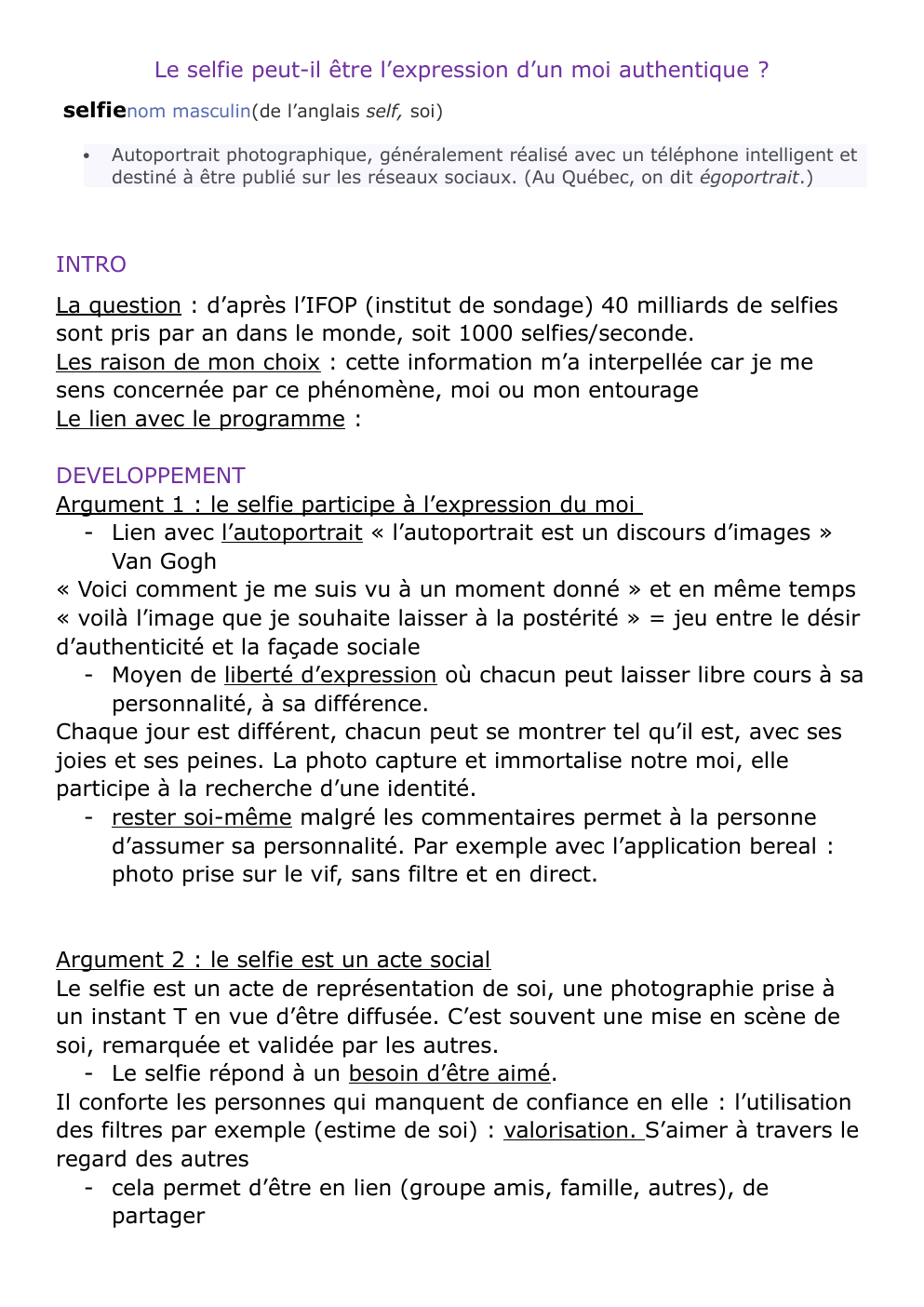 Prévisualisation du document Le selfie est il une expression de soi GRAND ORAL hlp