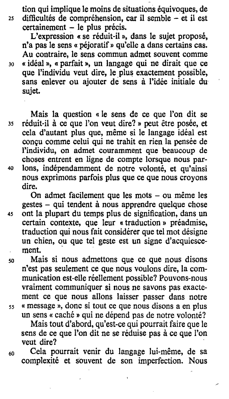 Prévisualisation du document Le sens de ce que l’on dit se réduit-il à ce que l’on veut dire?