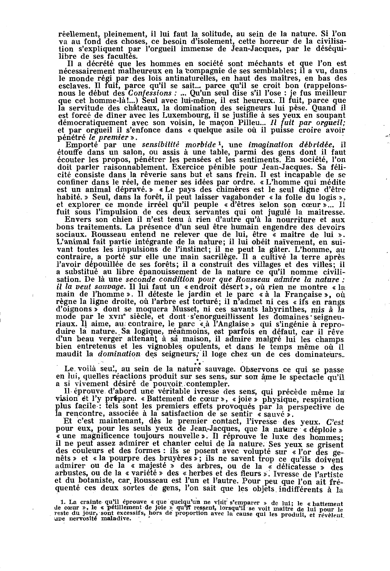 Prévisualisation du document Le Sentiment de la Nature chez J.-J. Rousseau.