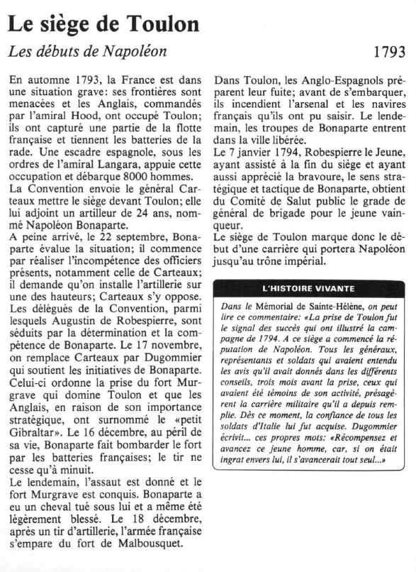 Prévisualisation du document Le siège de ToulonLes débuts de Napoléon.