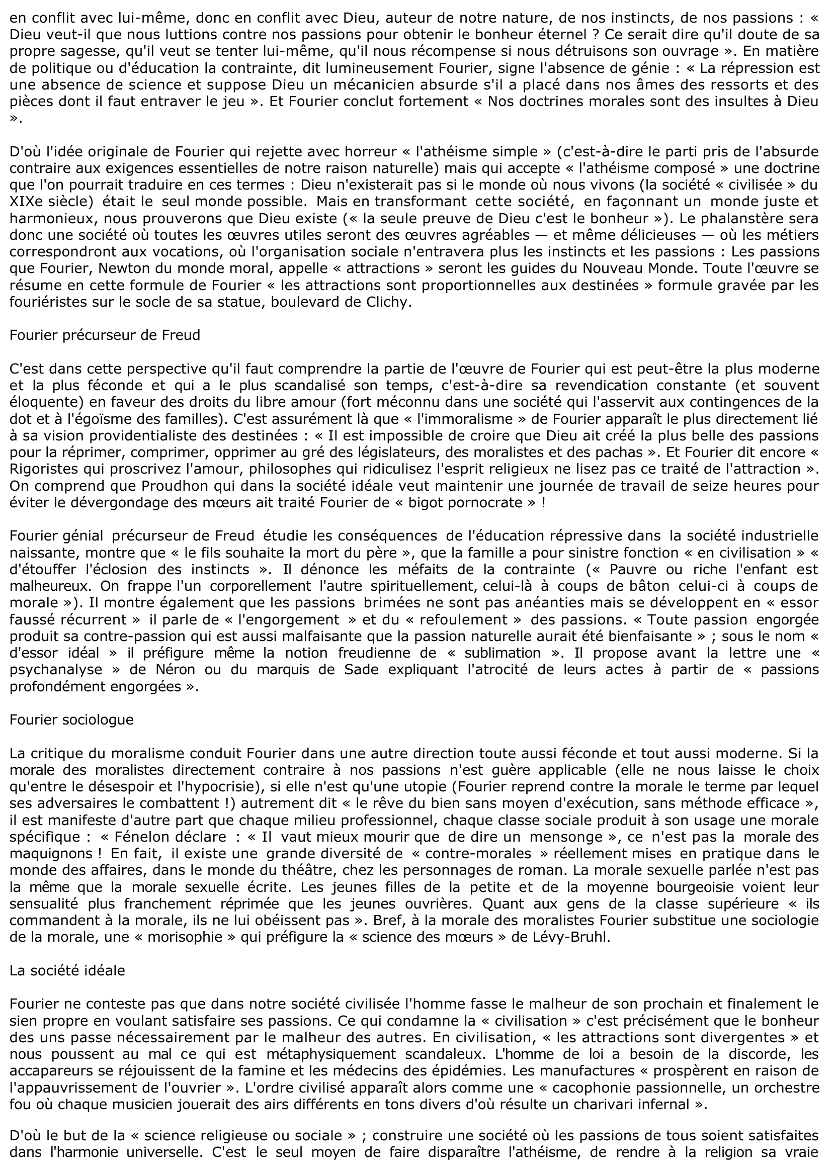 Prévisualisation du document LE SOCIALISME UTOPIQUE : Charles FOURIER