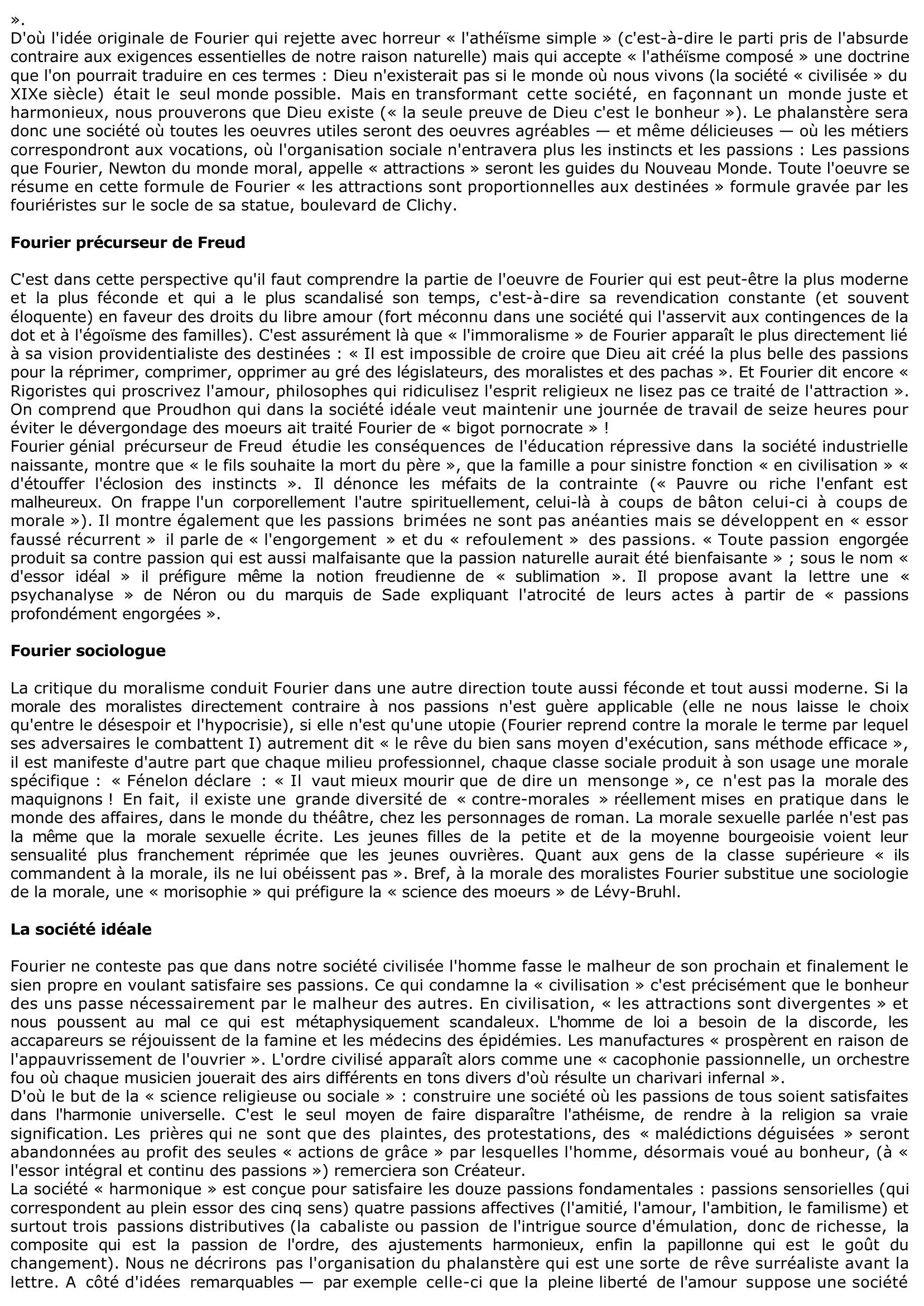 Prévisualisation du document LE SOCIALISME UTOPIQUE de Charles FOURIER