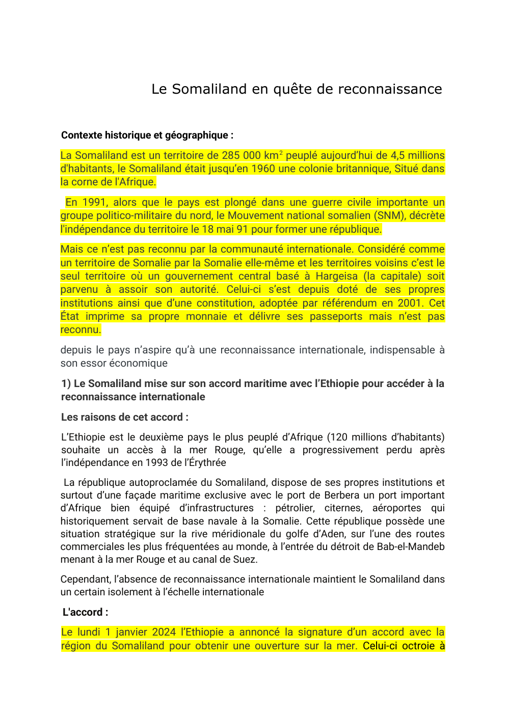 Prévisualisation du document Le Somaliland en quête de reconnaissance