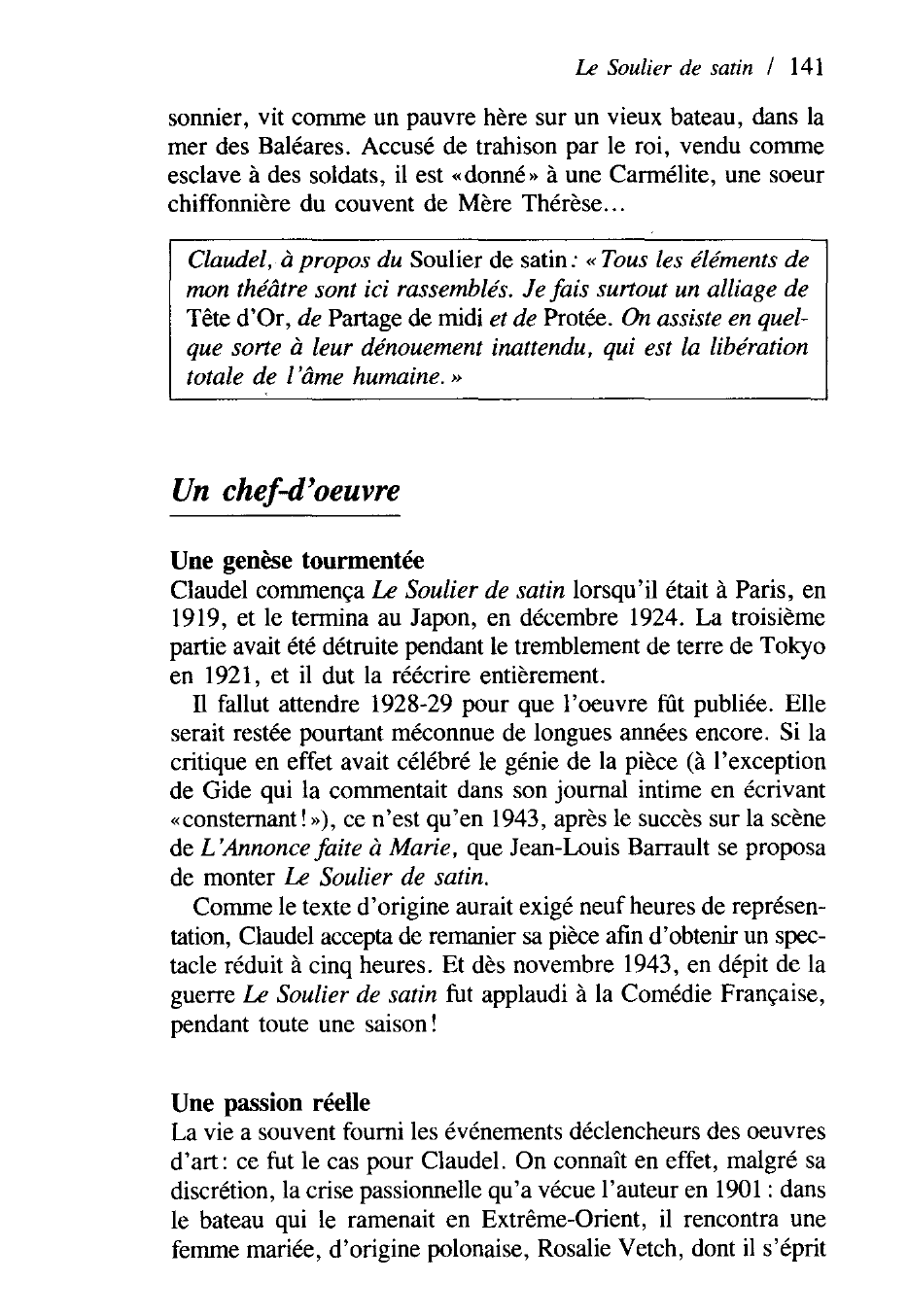 Prévisualisation du document Le Soulier de satin 1928-29 Paul Claudel (1868-1955)