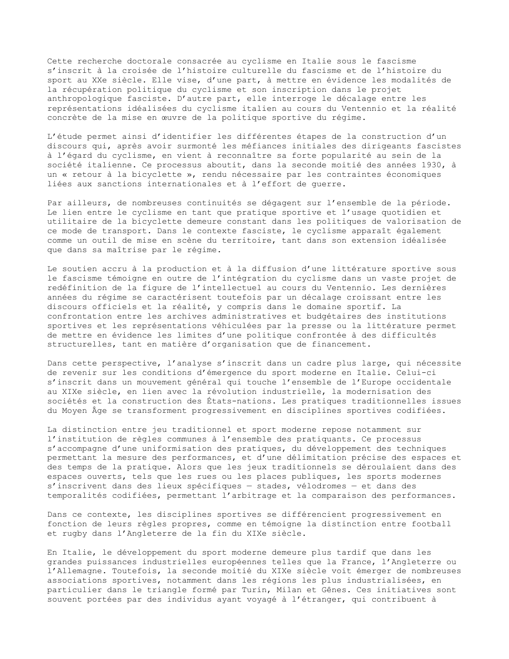 Prévisualisation du document Le sport dans le fascisme