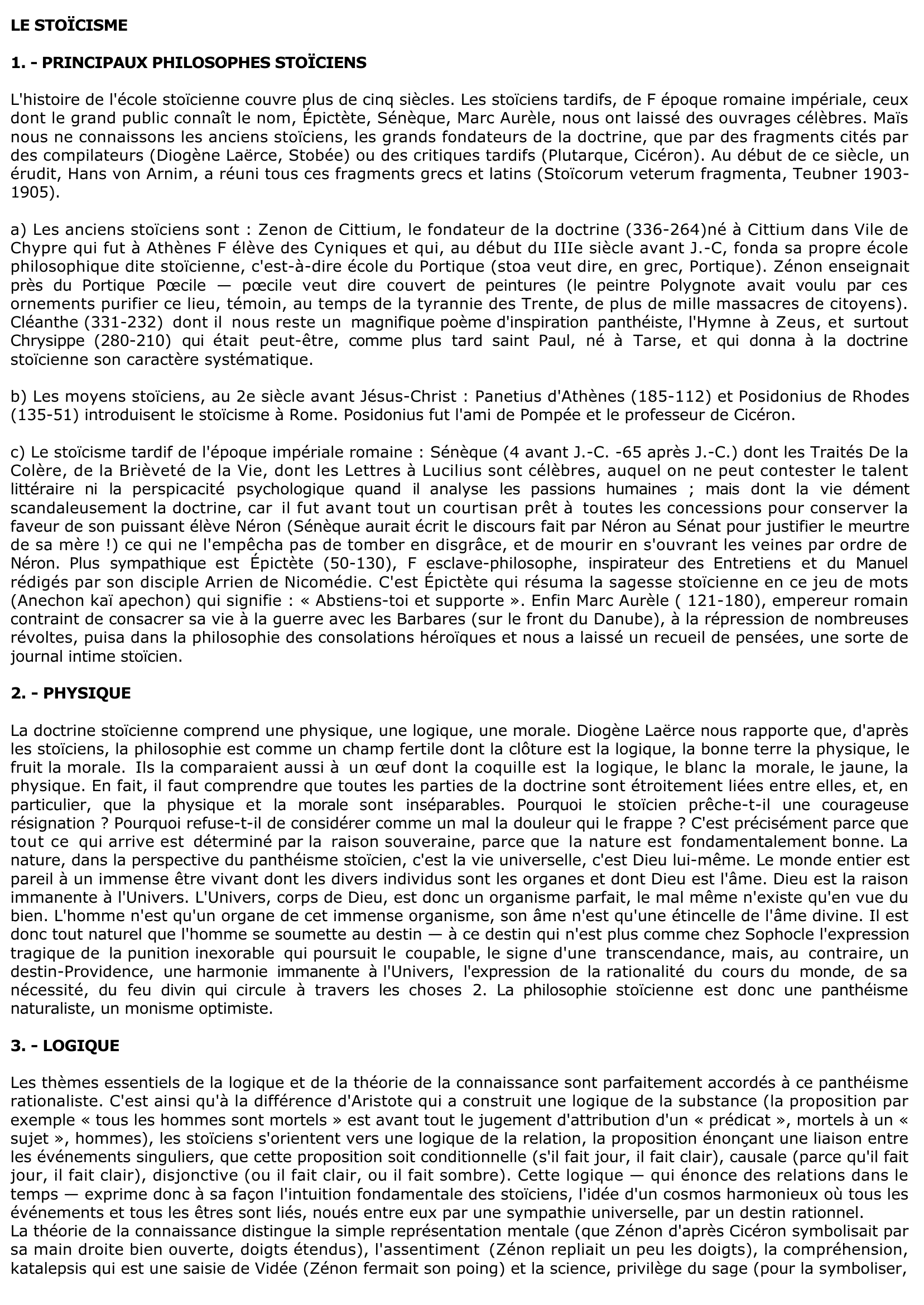 Prévisualisation du document LE STOÏCISME