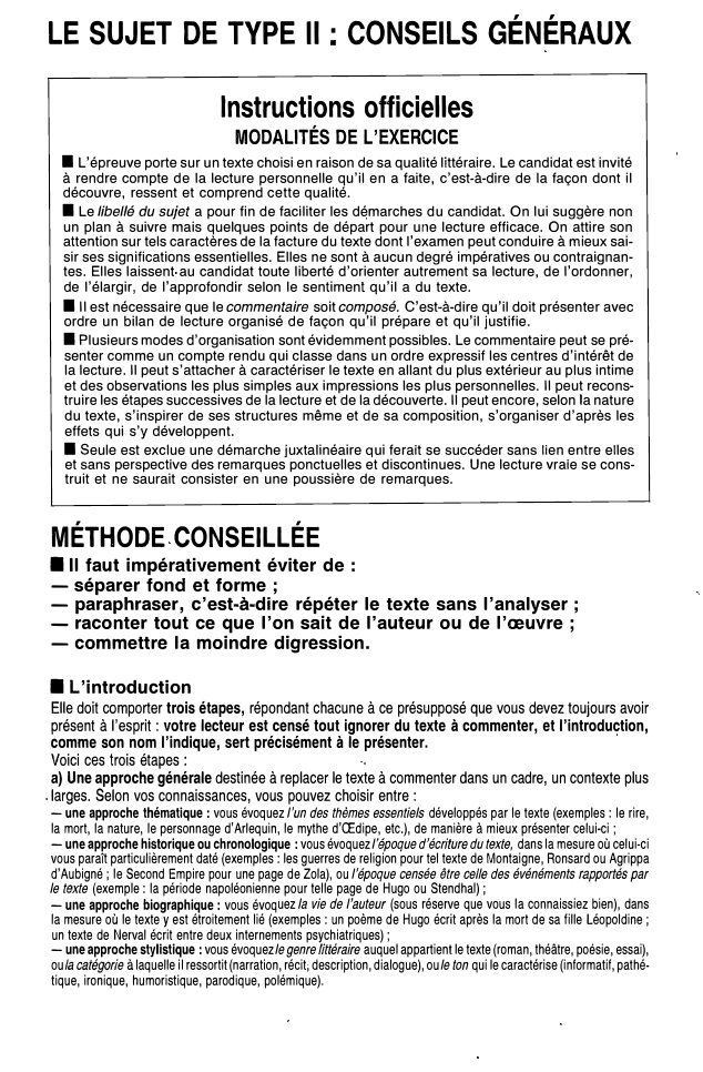 Prévisualisation du document LE SUJET DE TYPE II : CONSEILS GÉNÉRAUX