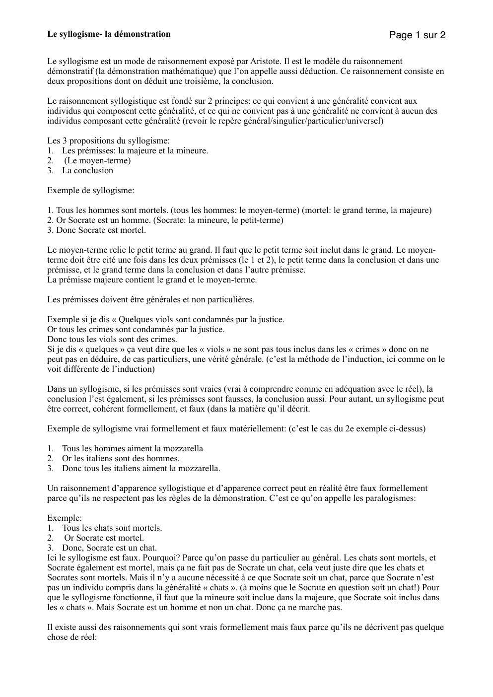 Prévisualisation du document Le Syllogisme- Philosophie