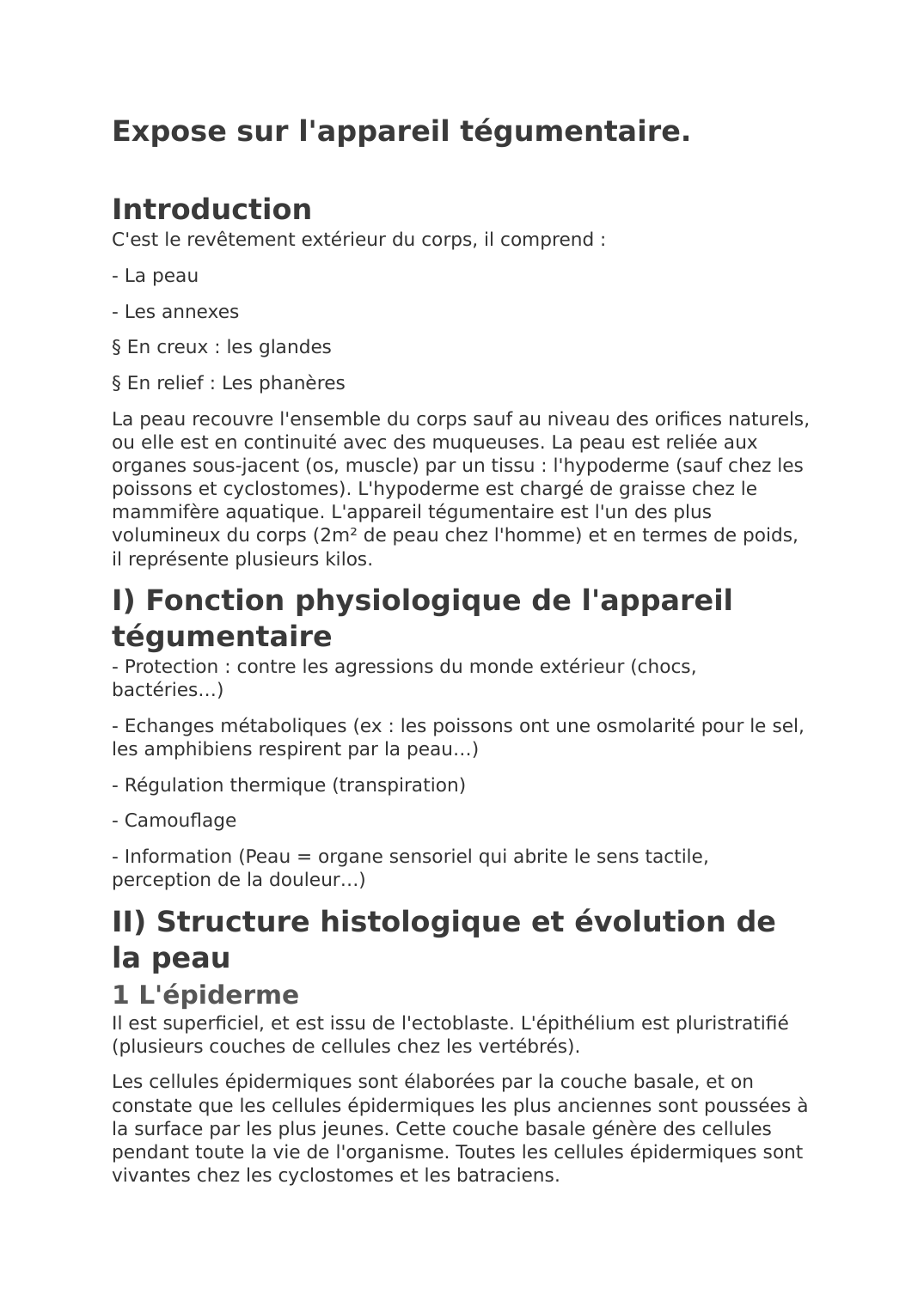 Prévisualisation du document Le système tegumentaire