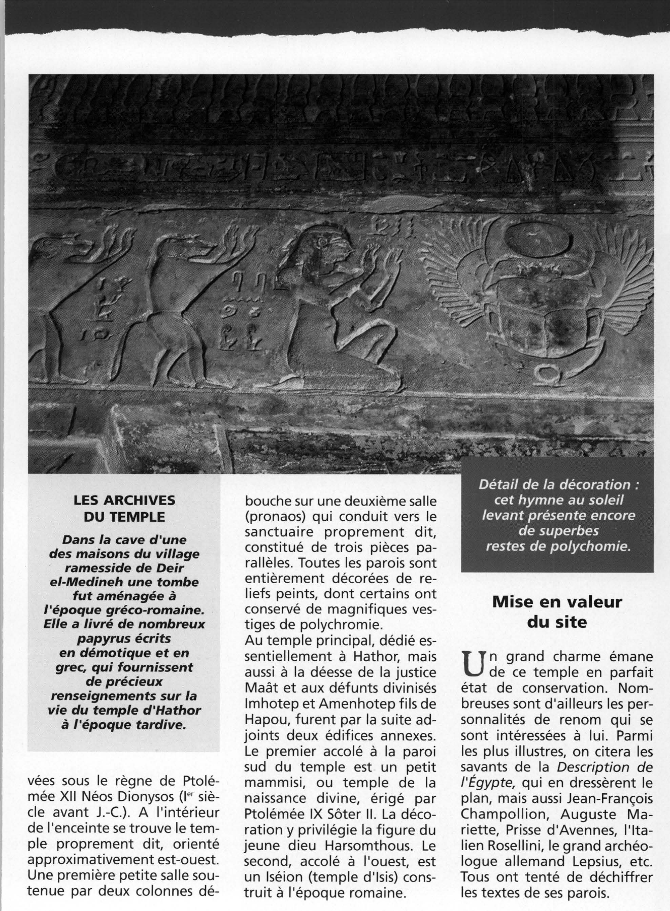 Prévisualisation du document Le temple d'Hathor à Deir el Medinch