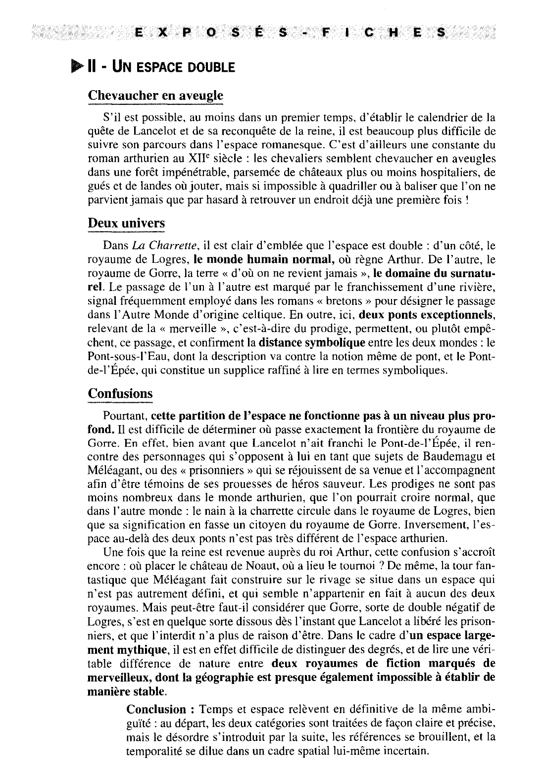 Prévisualisation du document Le temps et l'espace - Le Chevalier à la charrette, de Chrétien de Troyes