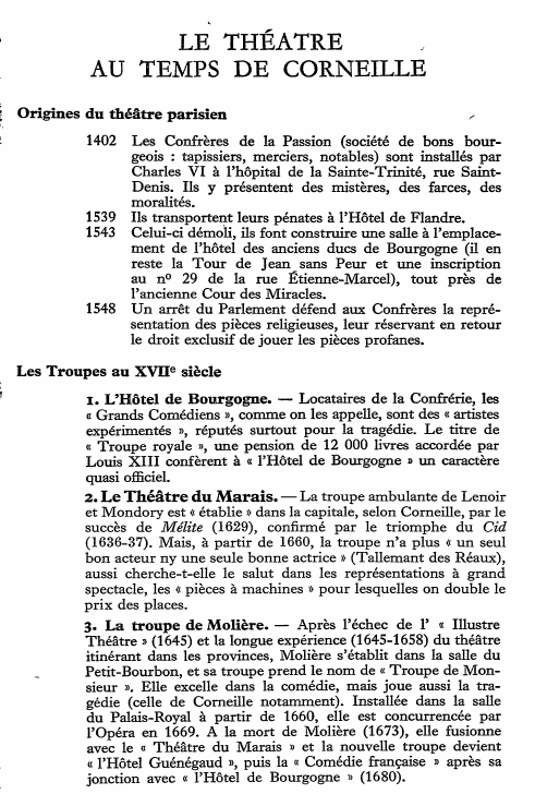 Prévisualisation du document Le théâtre au temps de Corneille

4. L'Opéra. - L'Académie royale de musique, dirigée par
Lully (1672), obtient de plus...