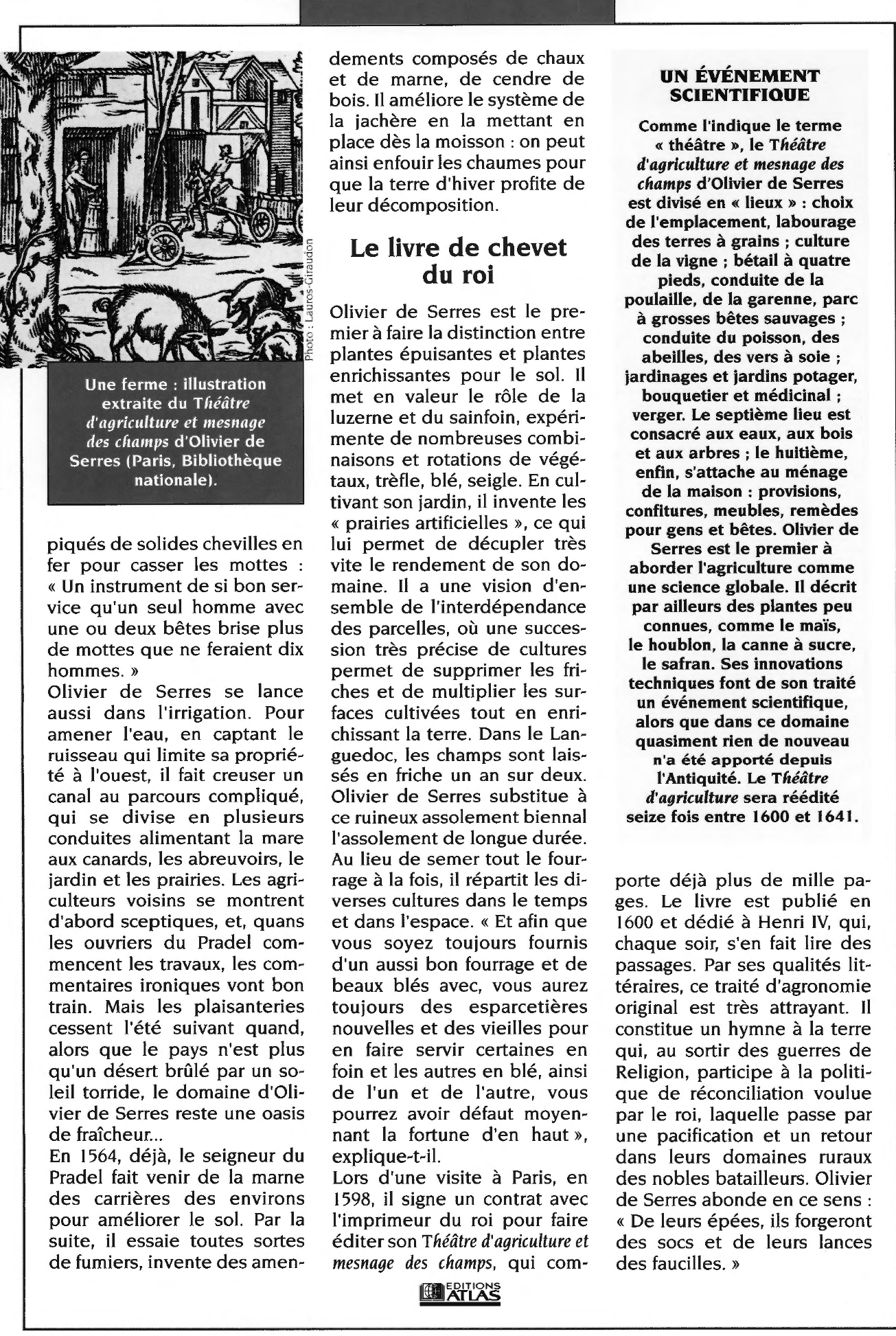 Prévisualisation du document Le « Théâtre d'agriculture » d'Olivier de Serres