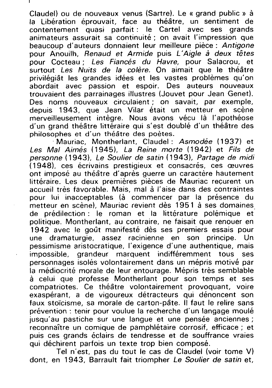 Prévisualisation du document Le théâtre de 1939 à 1975 en France