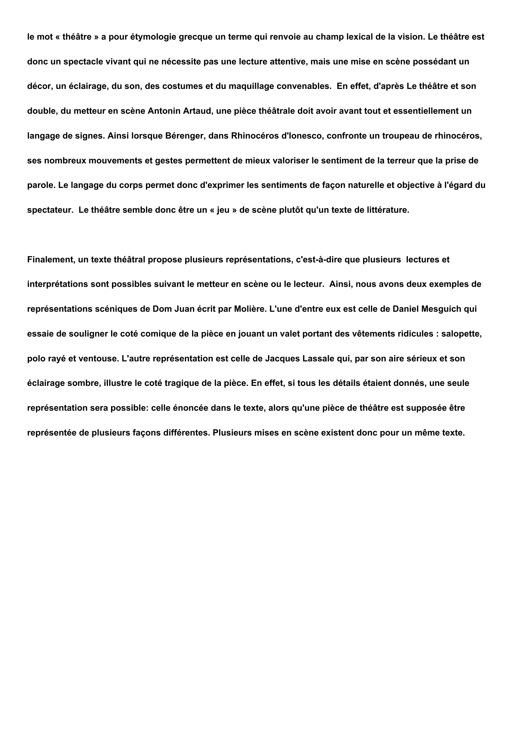 Prévisualisation du document Le theatre et la litterature