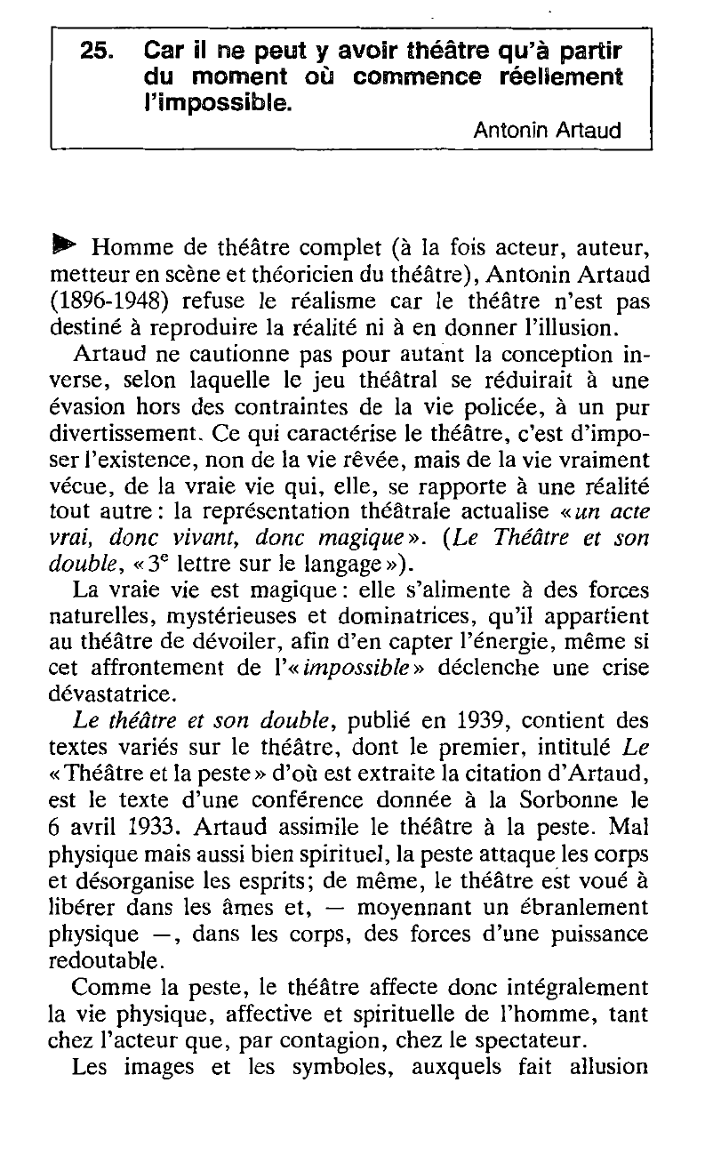 Prévisualisation du document Le Théâtre et son double de Antonin ARTAUD (Résumé & Analyse)