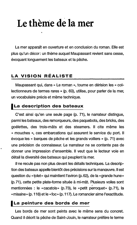 Prévisualisation du document Le thème dé la mer
La mer apparaît en ouverture et en conclusion du roman. Elle est
plus qu'un décor:...