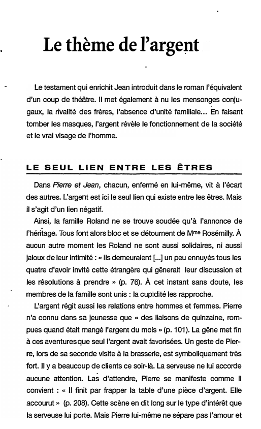 Prévisualisation du document Le thème de l'argent  dans Pierre et Jean de Maupassant