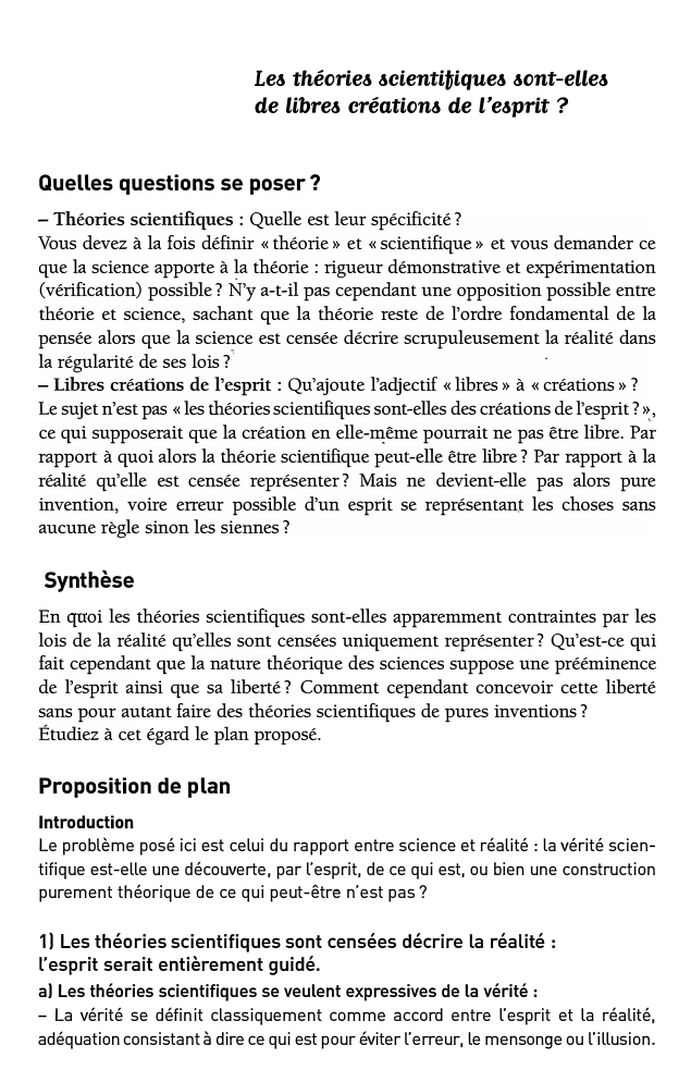 Prévisualisation du document Le& théorie& &cienti!ique& &ont-etle&
de Libre& création& de L'e&prit?
Quelles questions se poser?
- Théories scientifiques : Quelle est leur...