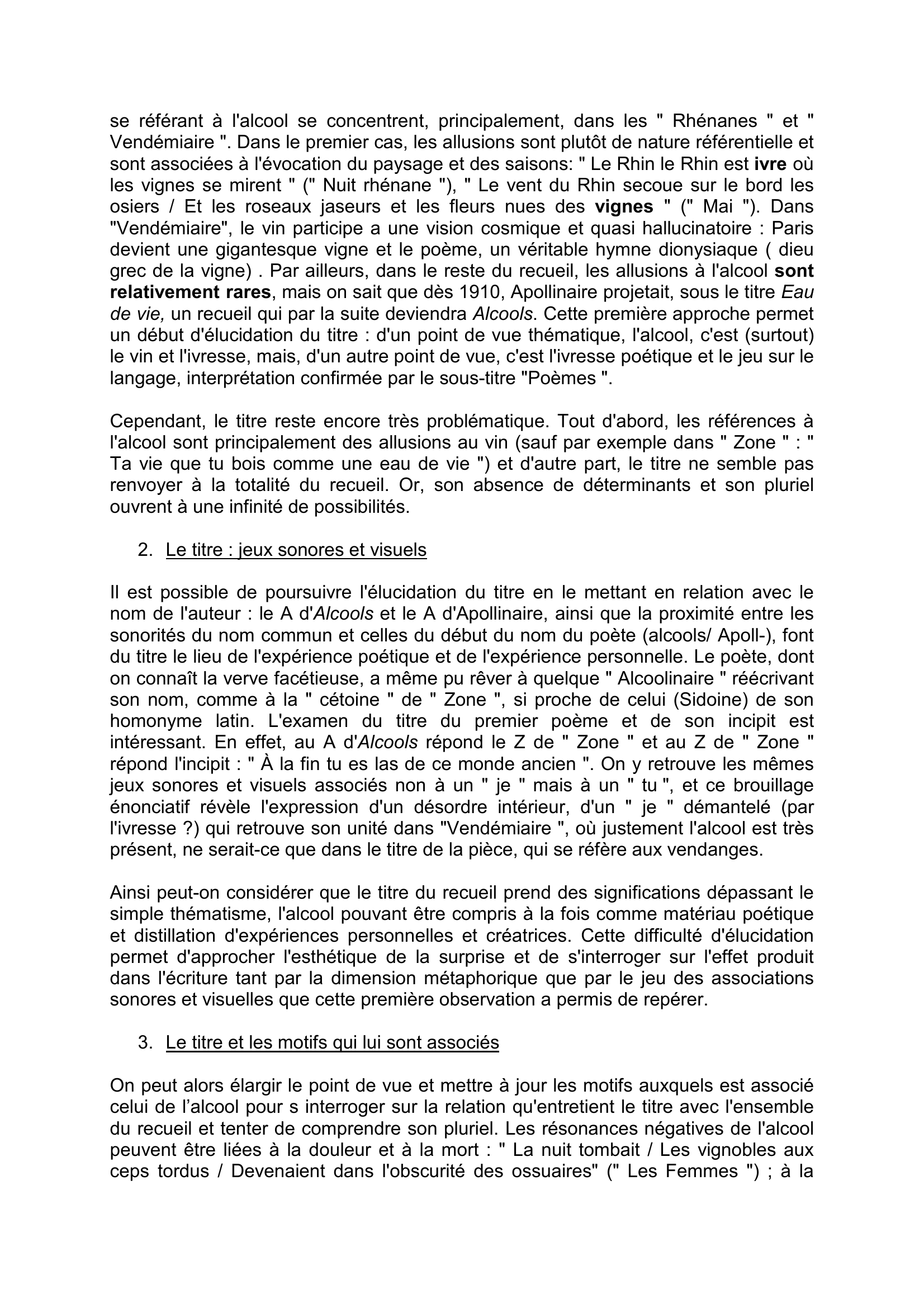 Prévisualisation du document Le titre du recueil : Alcools de Guillaume Apollinaire