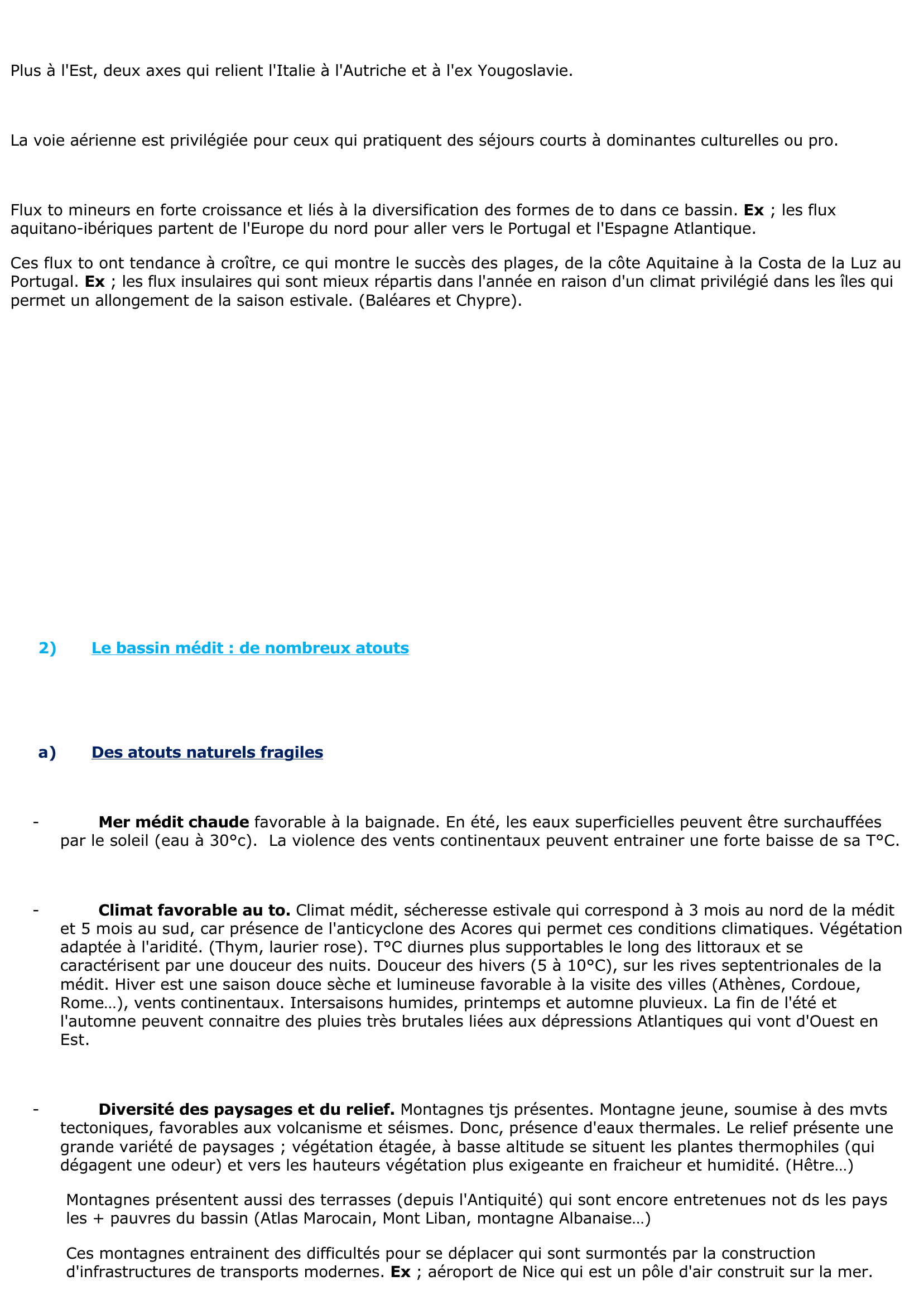 Prévisualisation du document Le tourisme dans le bassin méditerranéen