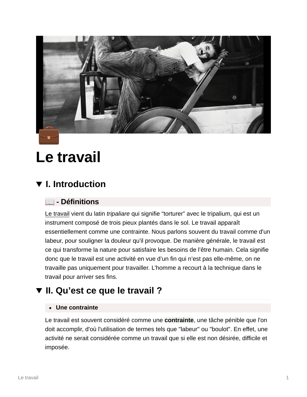 Prévisualisation du document le travail