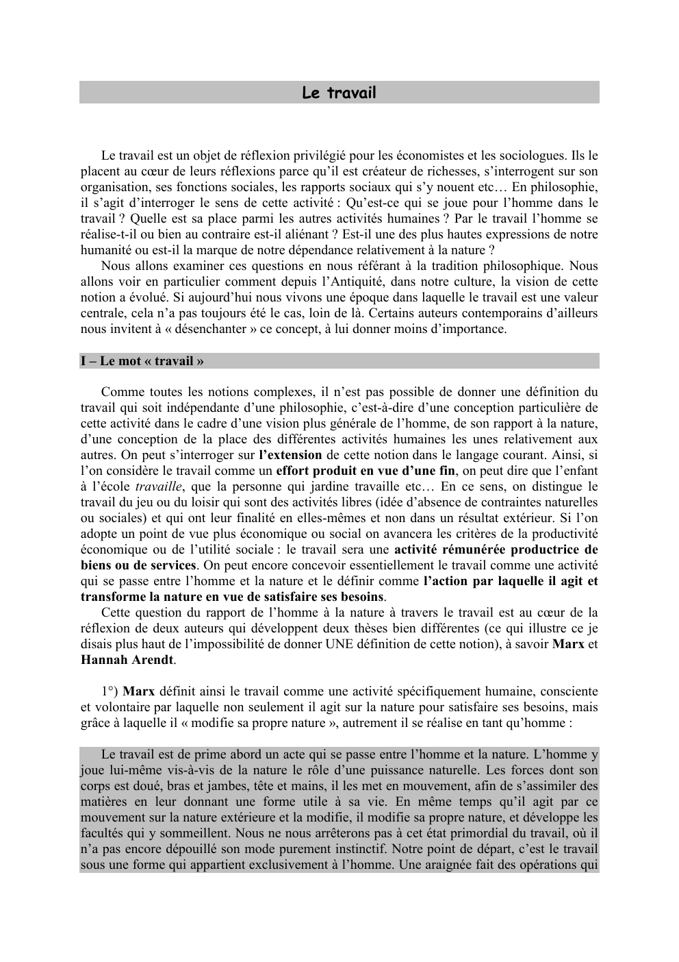 Prévisualisation du document le travail