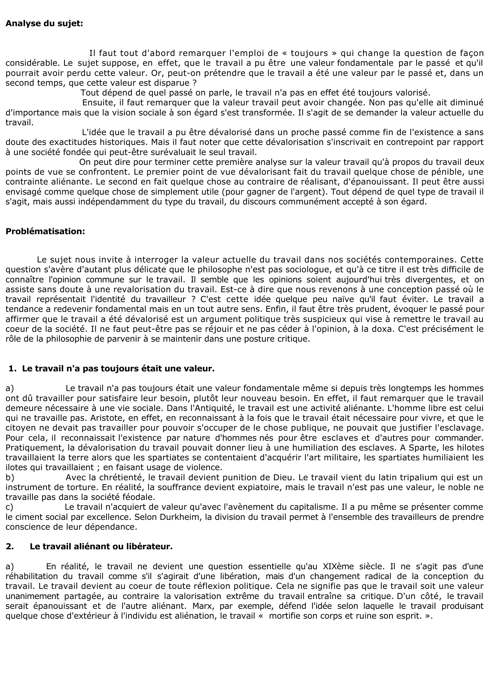 Prévisualisation du document Le travail est-il toujours une valeur dominante	?