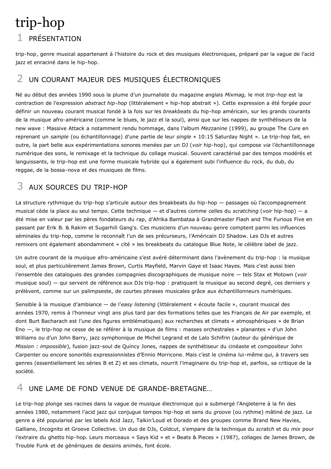 Prévisualisation du document Le trip-hop