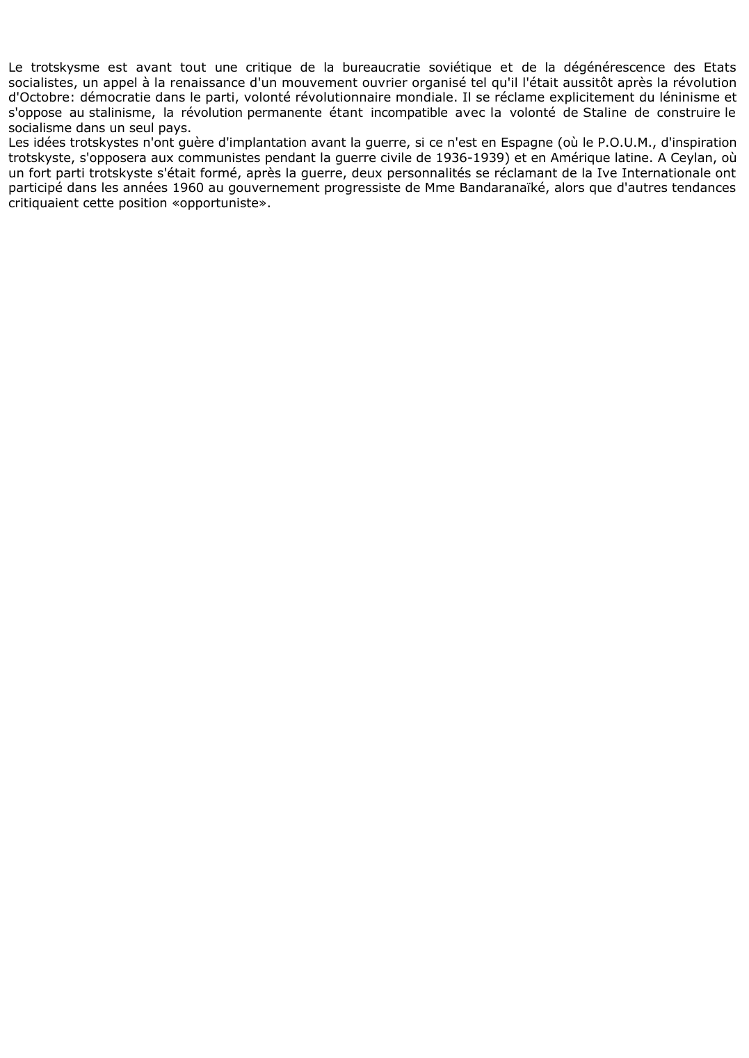 Prévisualisation du document Le TROTSKYSME.