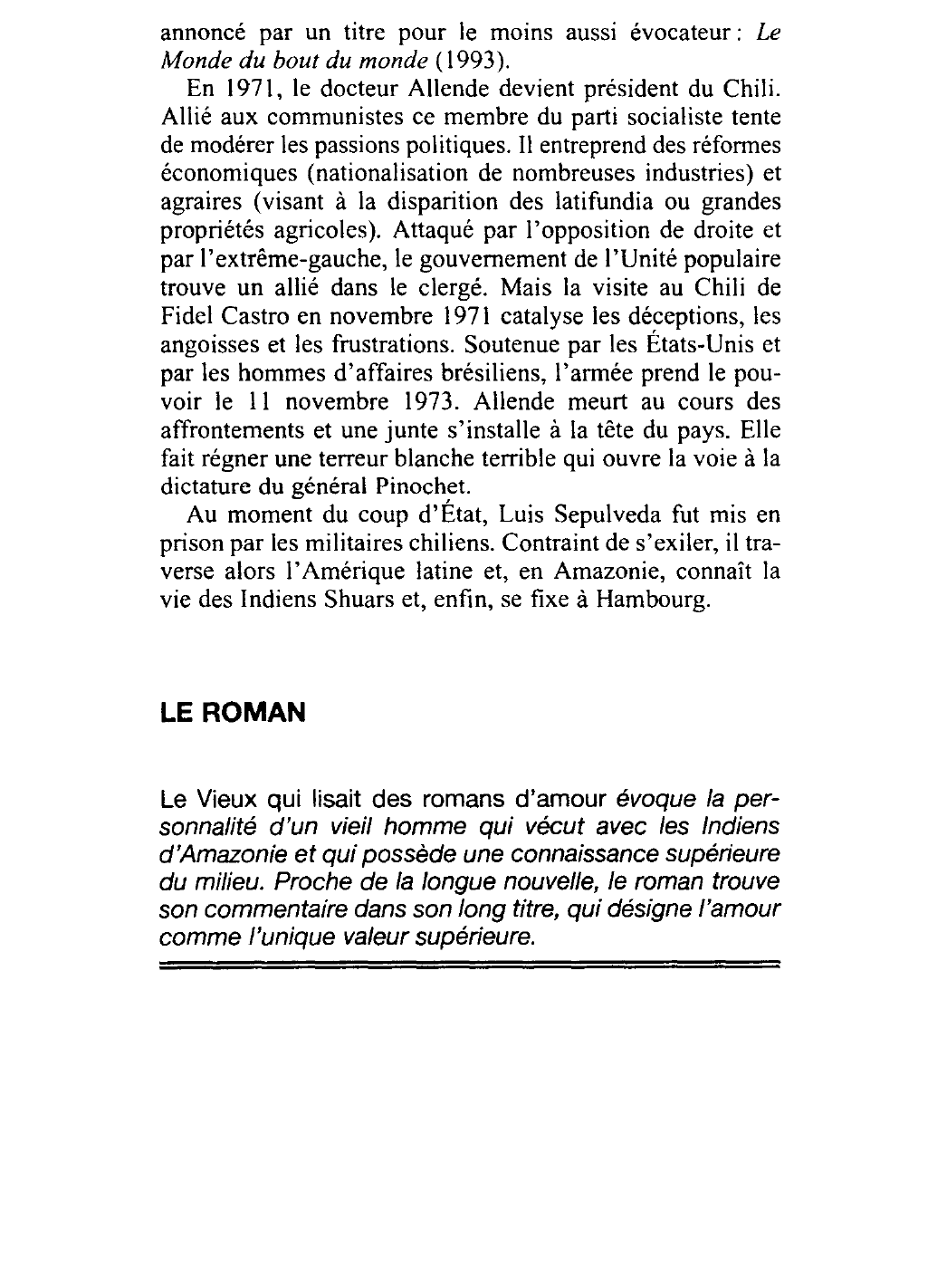 Prévisualisation du document Le Vieux qui lisait des romans d'amour de Luis Sepulveda