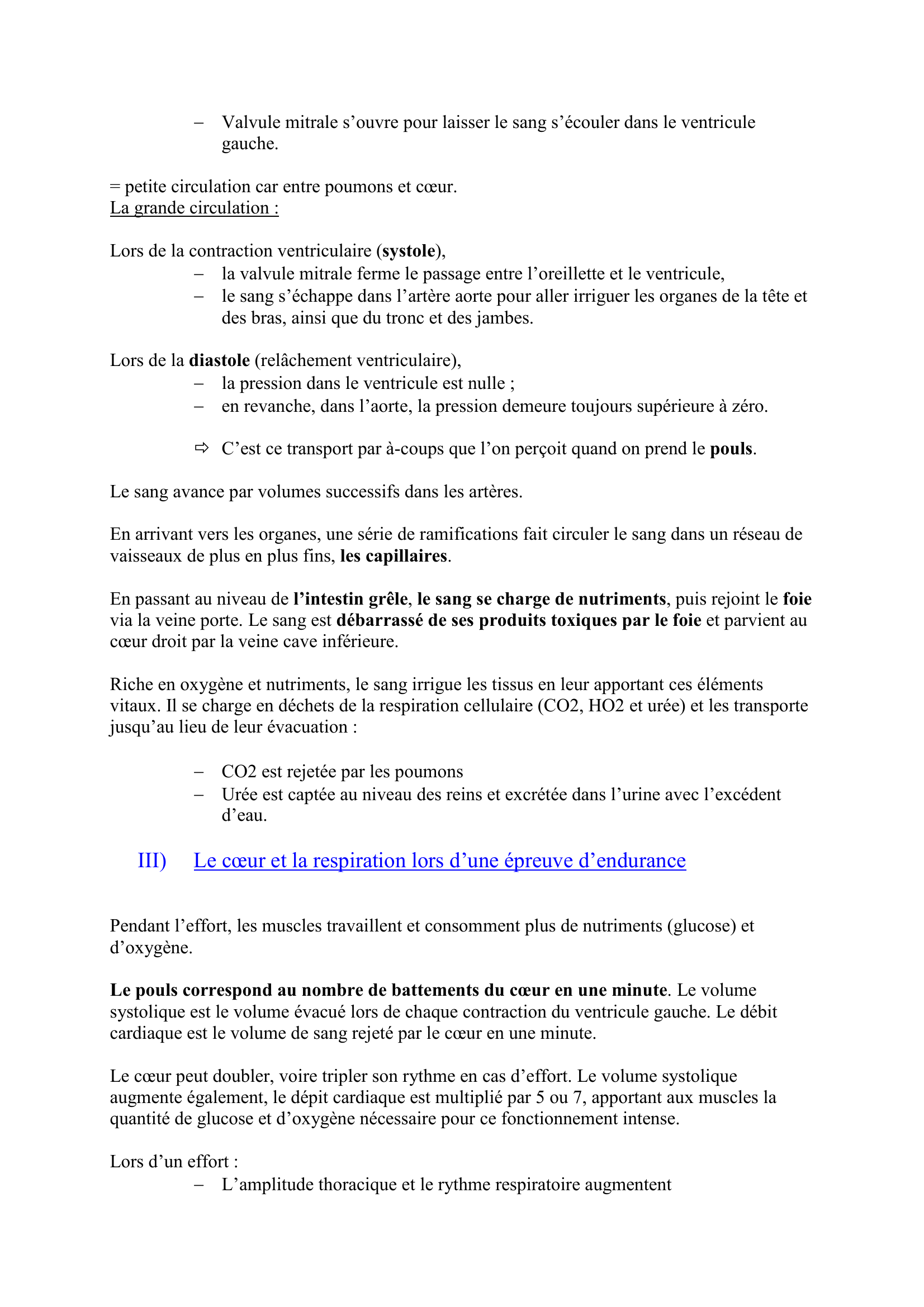 Prévisualisation du document Le vivant : Fonctions de nutrition :
La circulation du sang
Synthèse construite par Sylvain
sylvain.