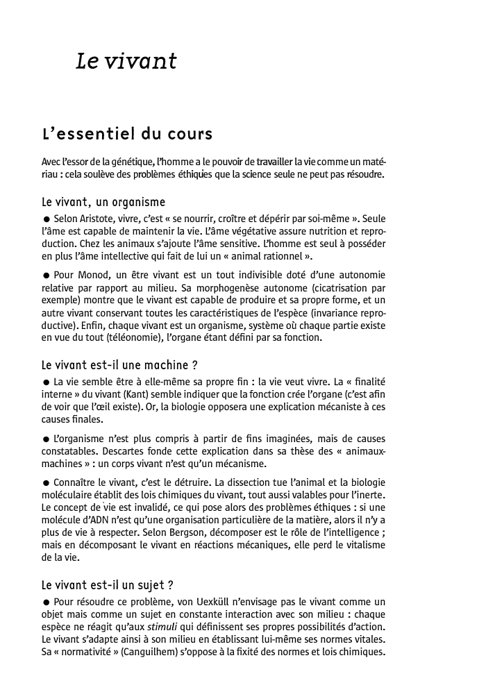 Prévisualisation du document Le vivant
L'essentiel du cours
Avec l'essor de la génétique, l'homme a le pouvoir de travailler la vie comme un...