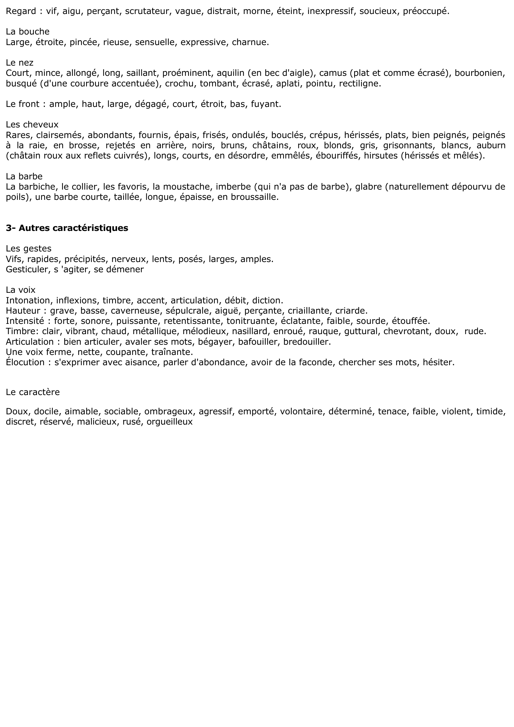 Prévisualisation du document Le vocabulaire du portrait